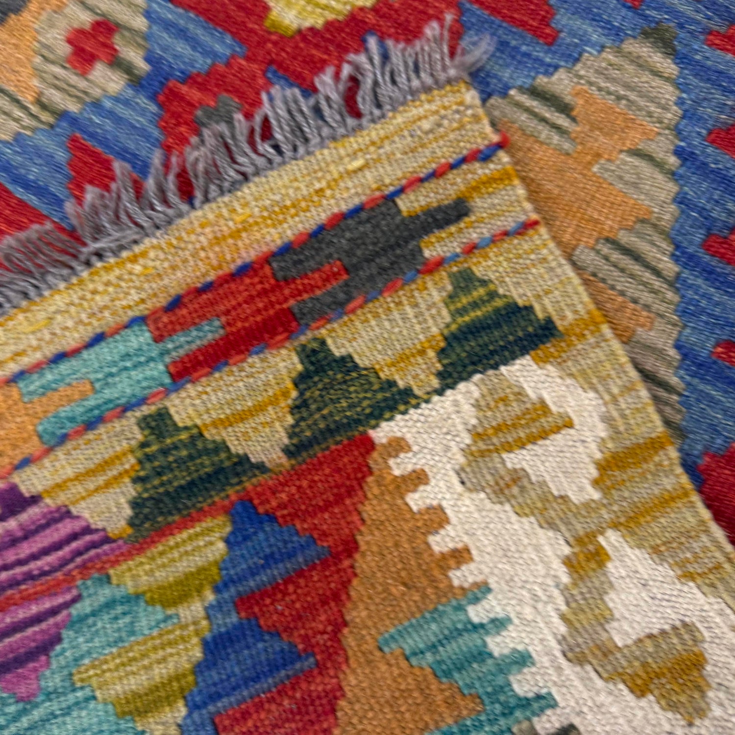 Handmade Multi Kilim Geometric 2x4 ft