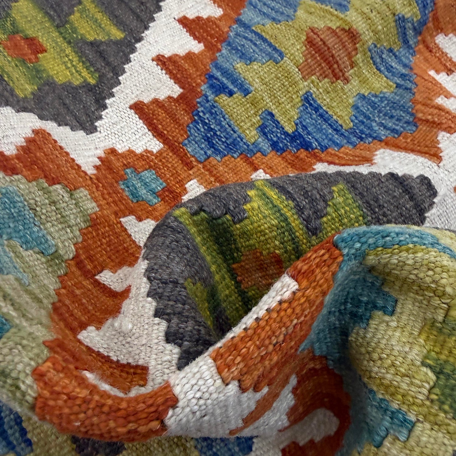 Handmade Multi Kilim Geometric 2x4 ft