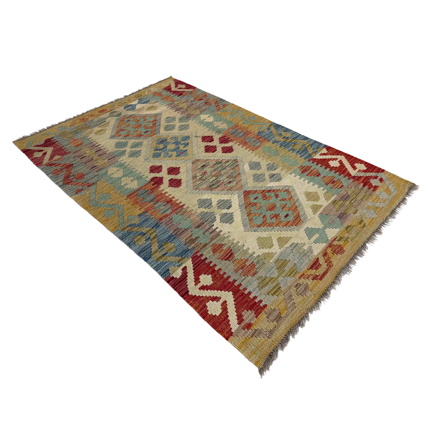 Handmade Multi Kilim Geometric 2x4 ft
