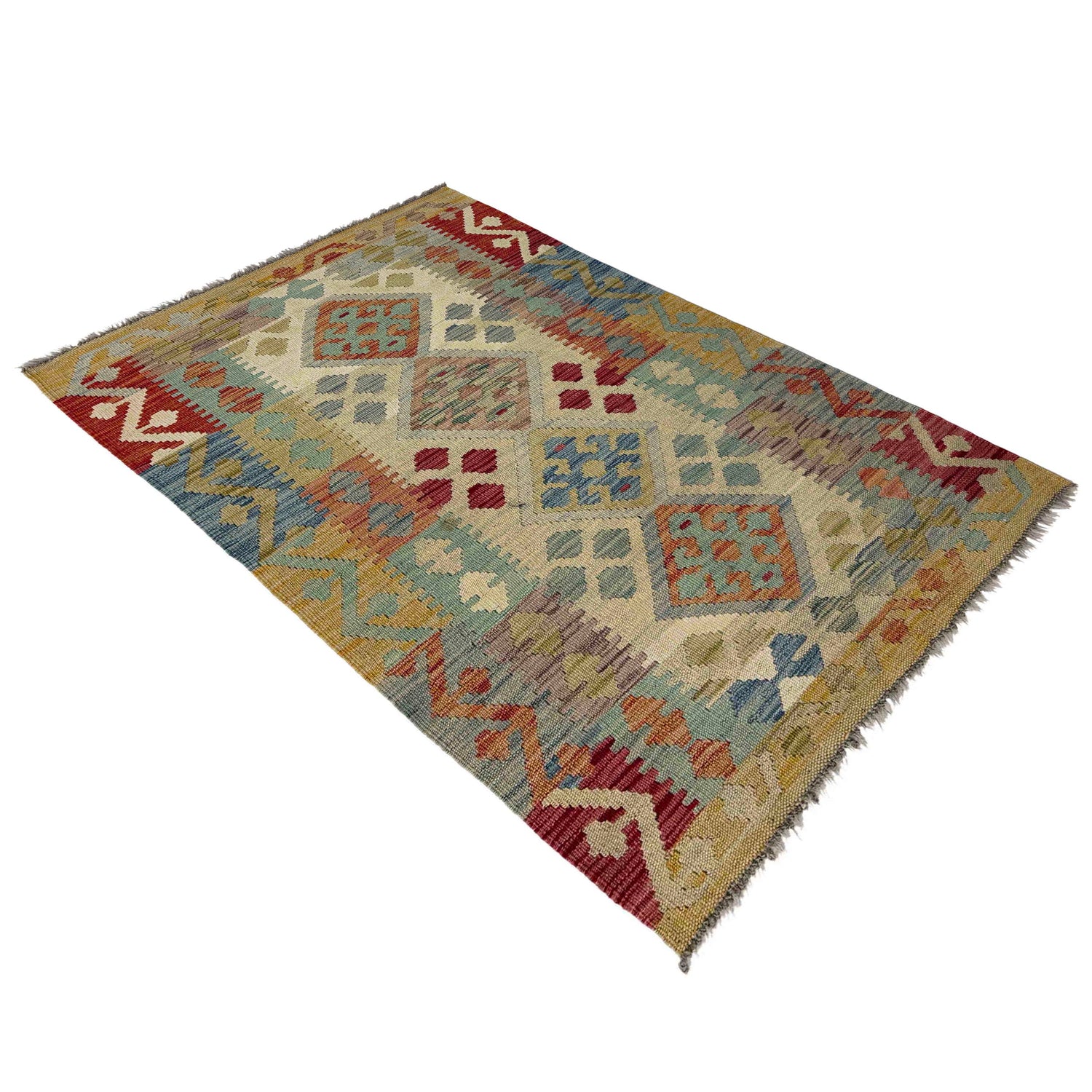 Handmade Multi Kilim Geometric 2x4 ft