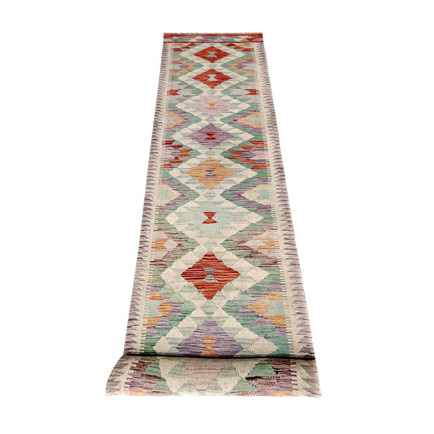 Handmade Multi Kilim Geometric 16' Runner