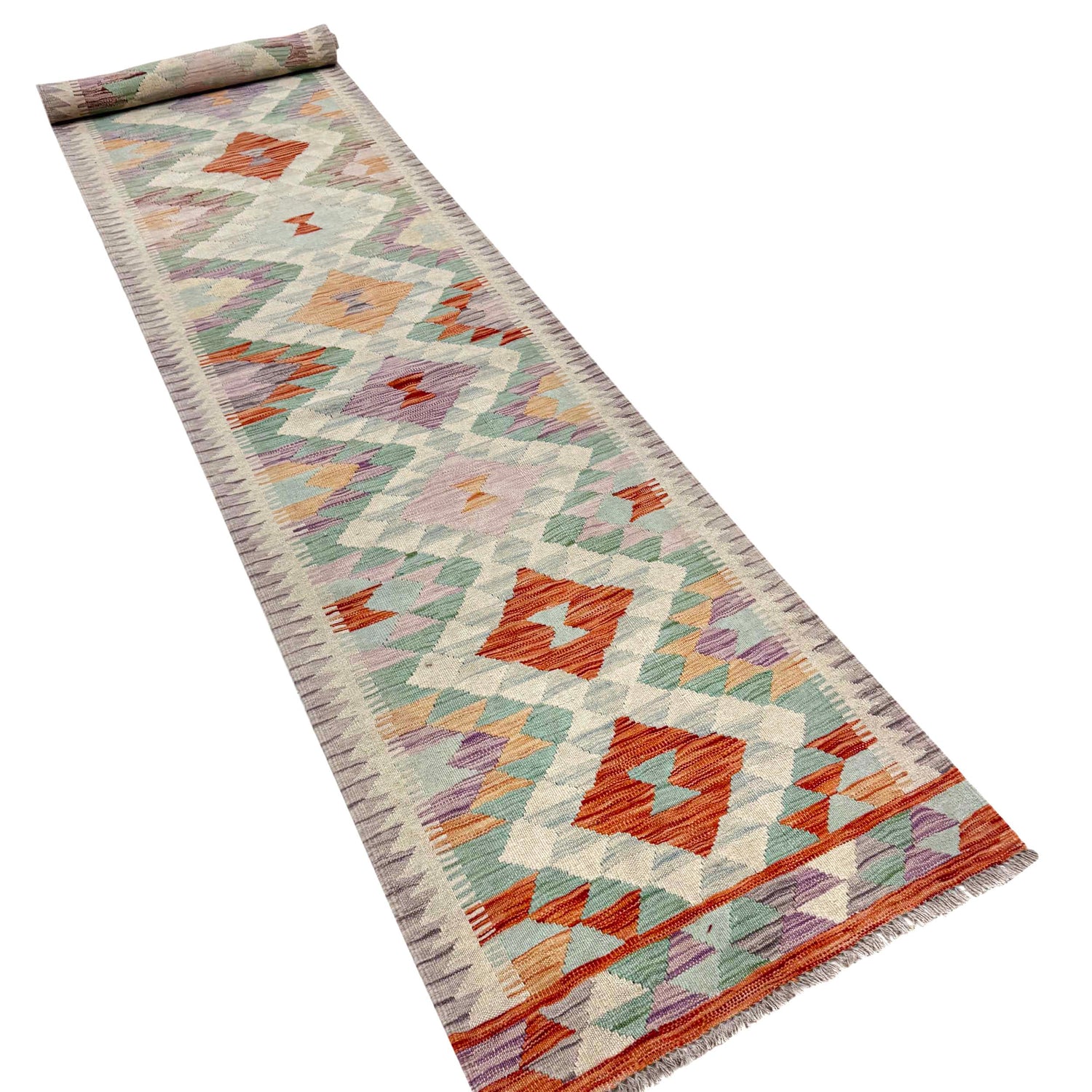 Handmade Multi Kilim Geometric 16' Runner