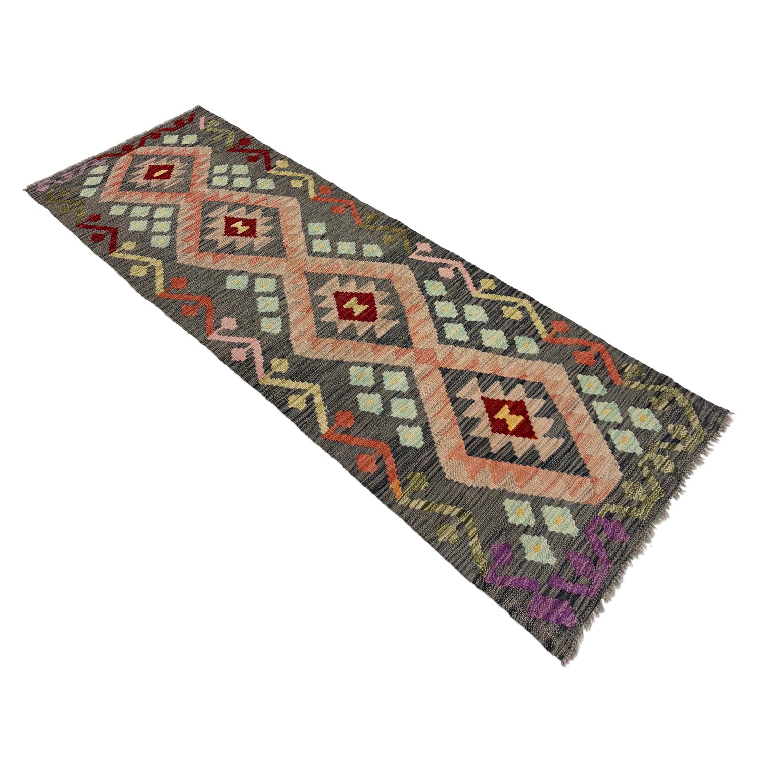 Handmade Multi Kilim Geometric 6' Runner