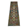 Handmade Multi Kilim Geometric 10' Runner