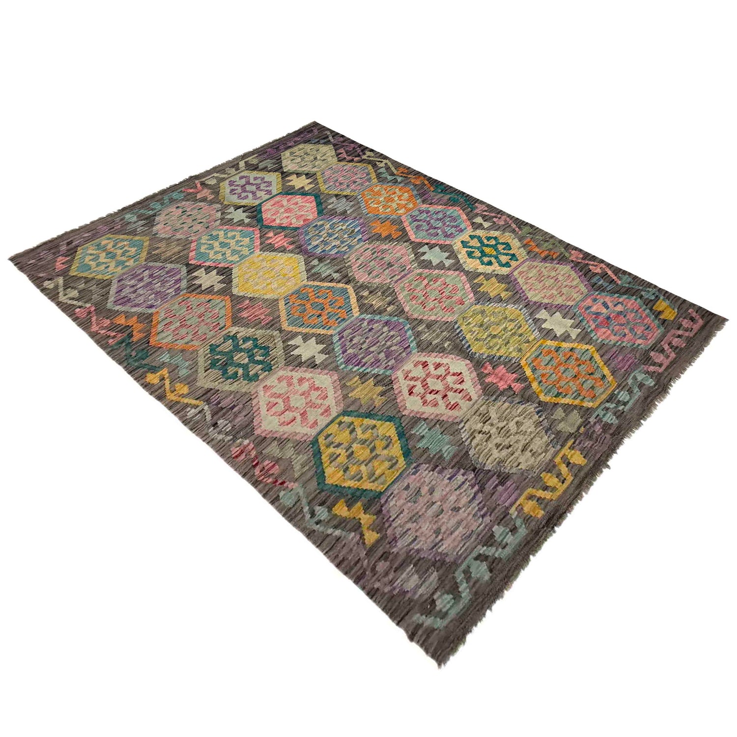 Handmade Multi Kilim Geometric 5x8 ft