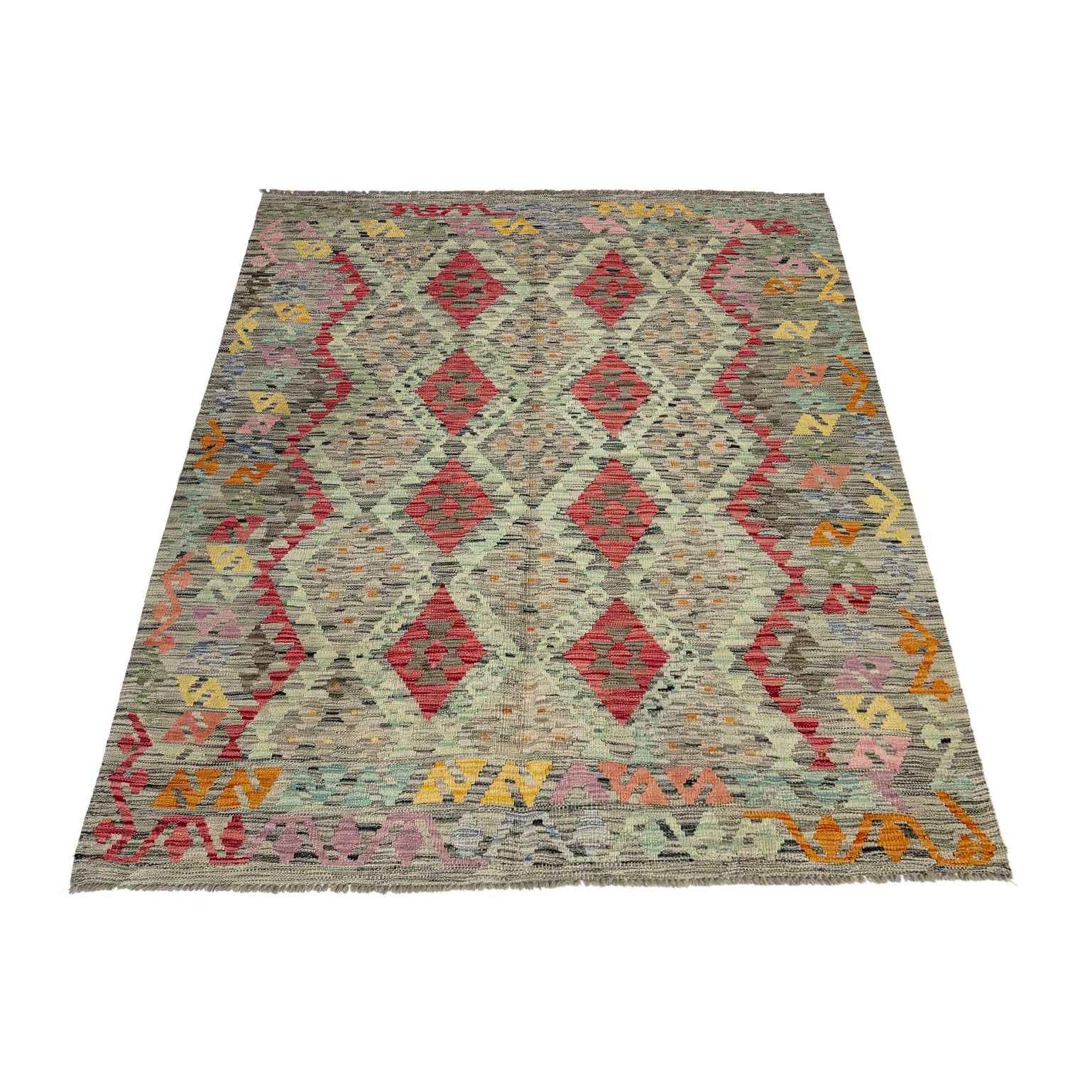 Handmade Multi Kilim Geometric 4x7 ft