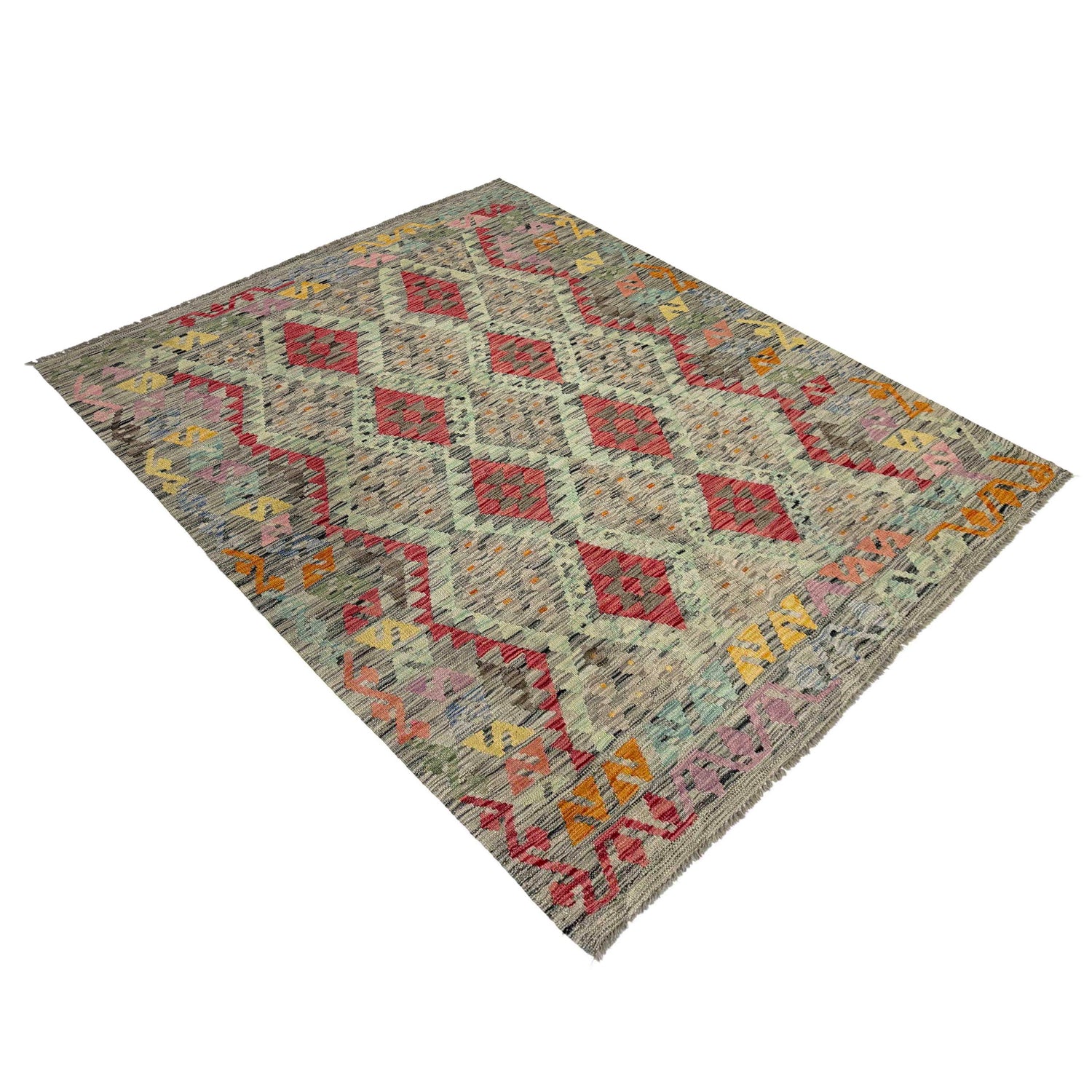 Handmade Multi Kilim Geometric 4x7 ft