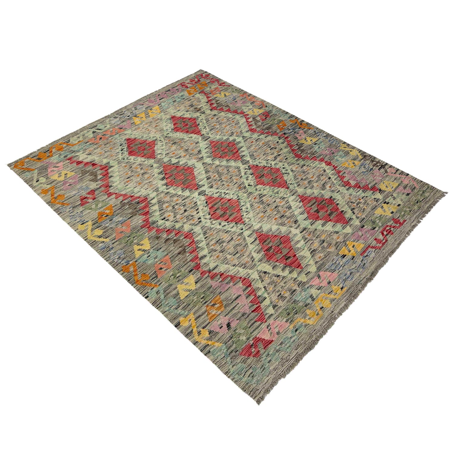 Handmade Multi Kilim Geometric 4x7 ft