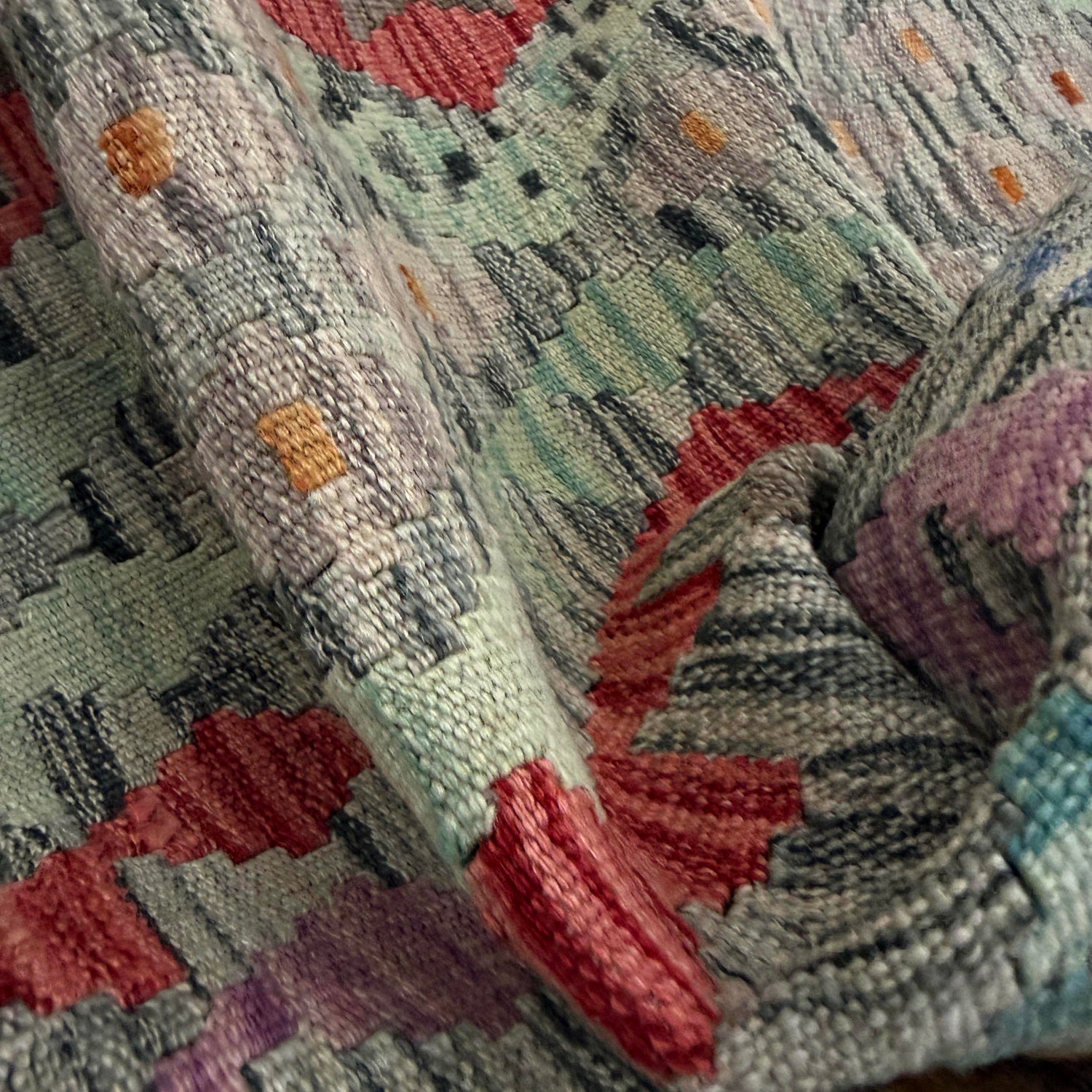 Handmade Multi Kilim Geometric 4x7 ft