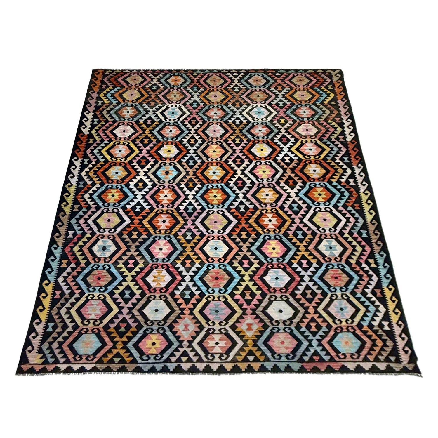 Handmade Multi Kilim Geometric 9x12 ft