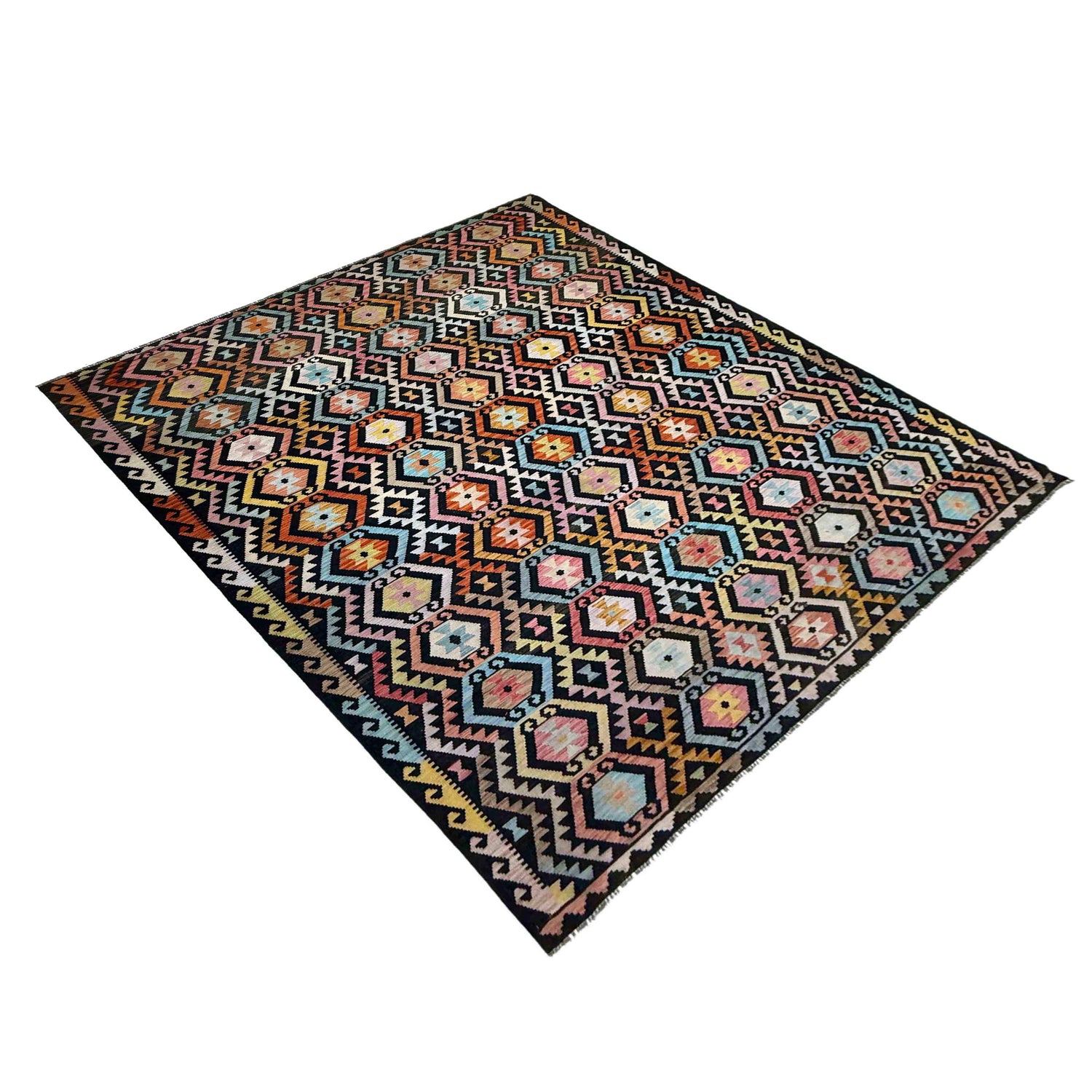 Handmade Multi Kilim Geometric 9x12 ft