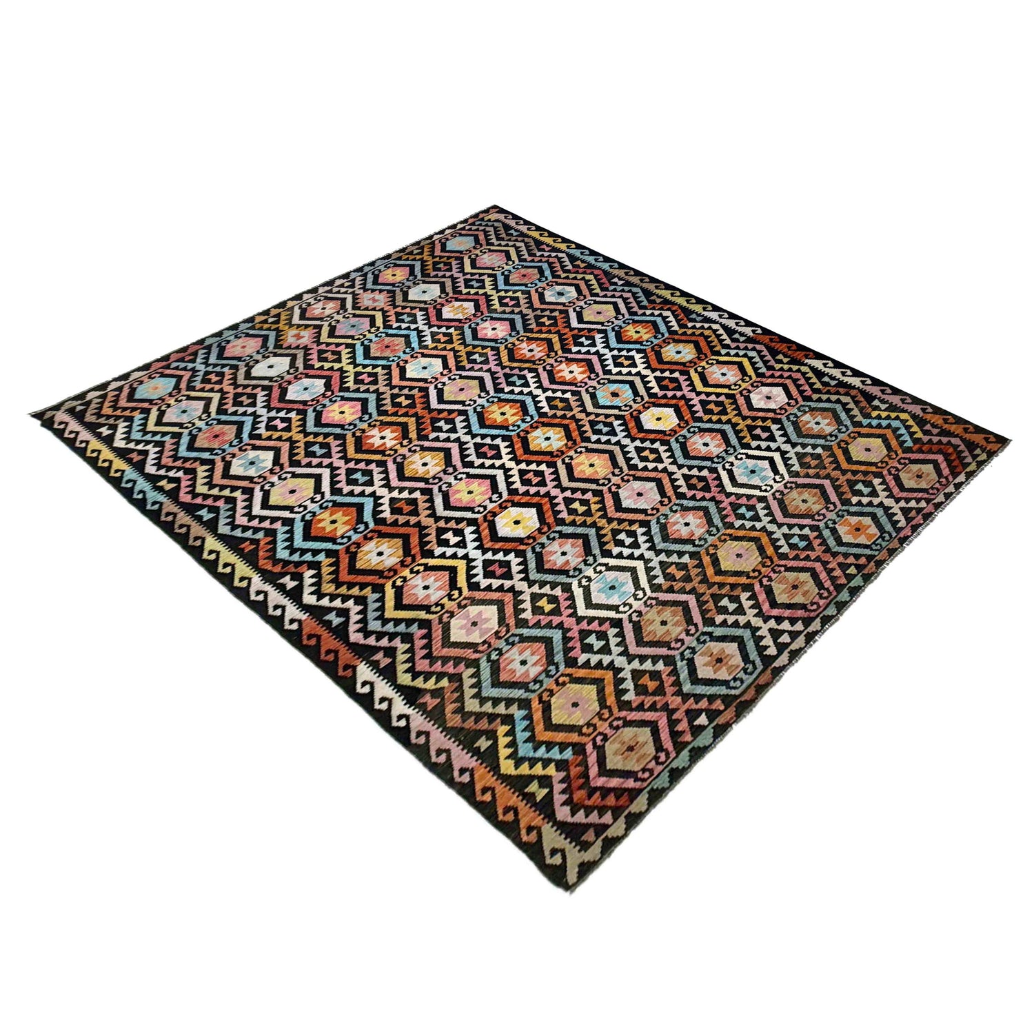 Handmade Multi Kilim Geometric 9x12 ft