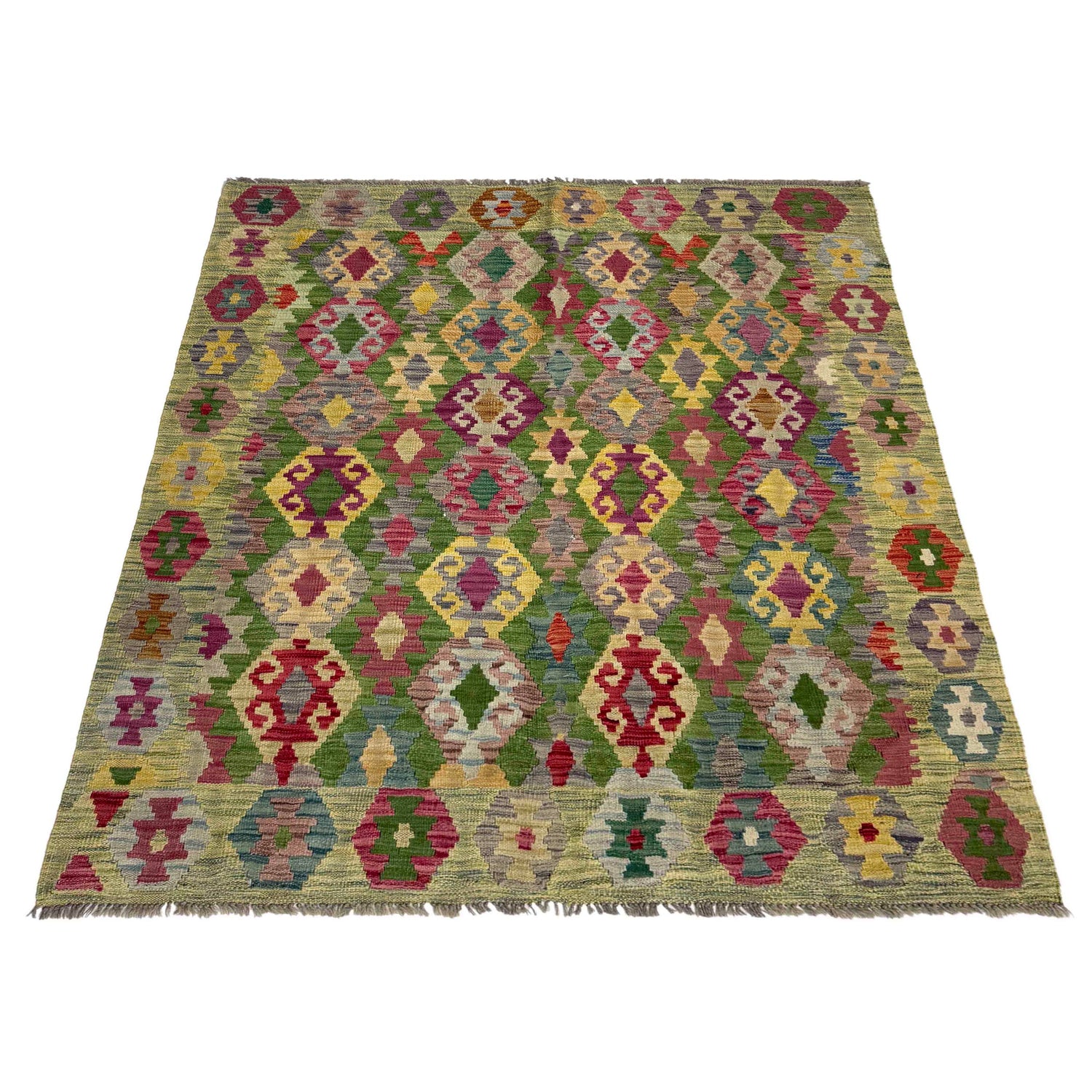 Handmade Multi Kilim Geometric 4x7 ft