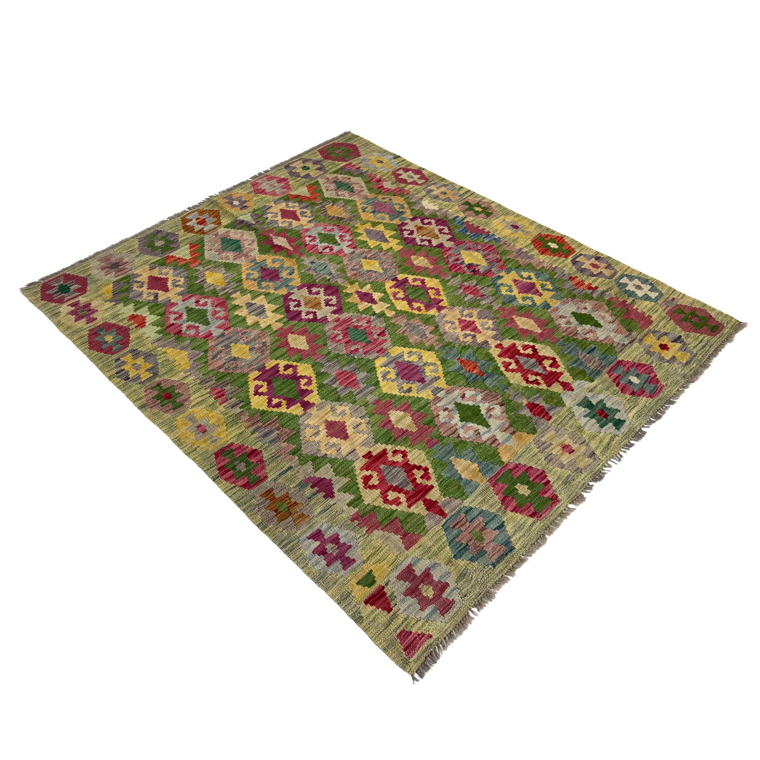 Handmade Multi Kilim Geometric 4x7 ft