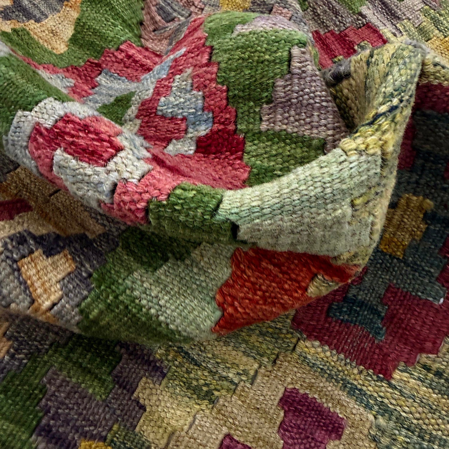 Handmade Multi Kilim Geometric 4x7 ft