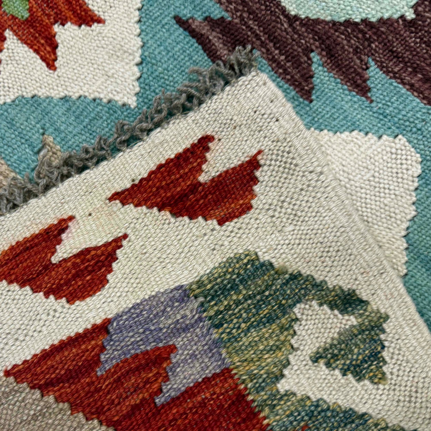 Handmade Multi Kilim Geometric 13' Runner