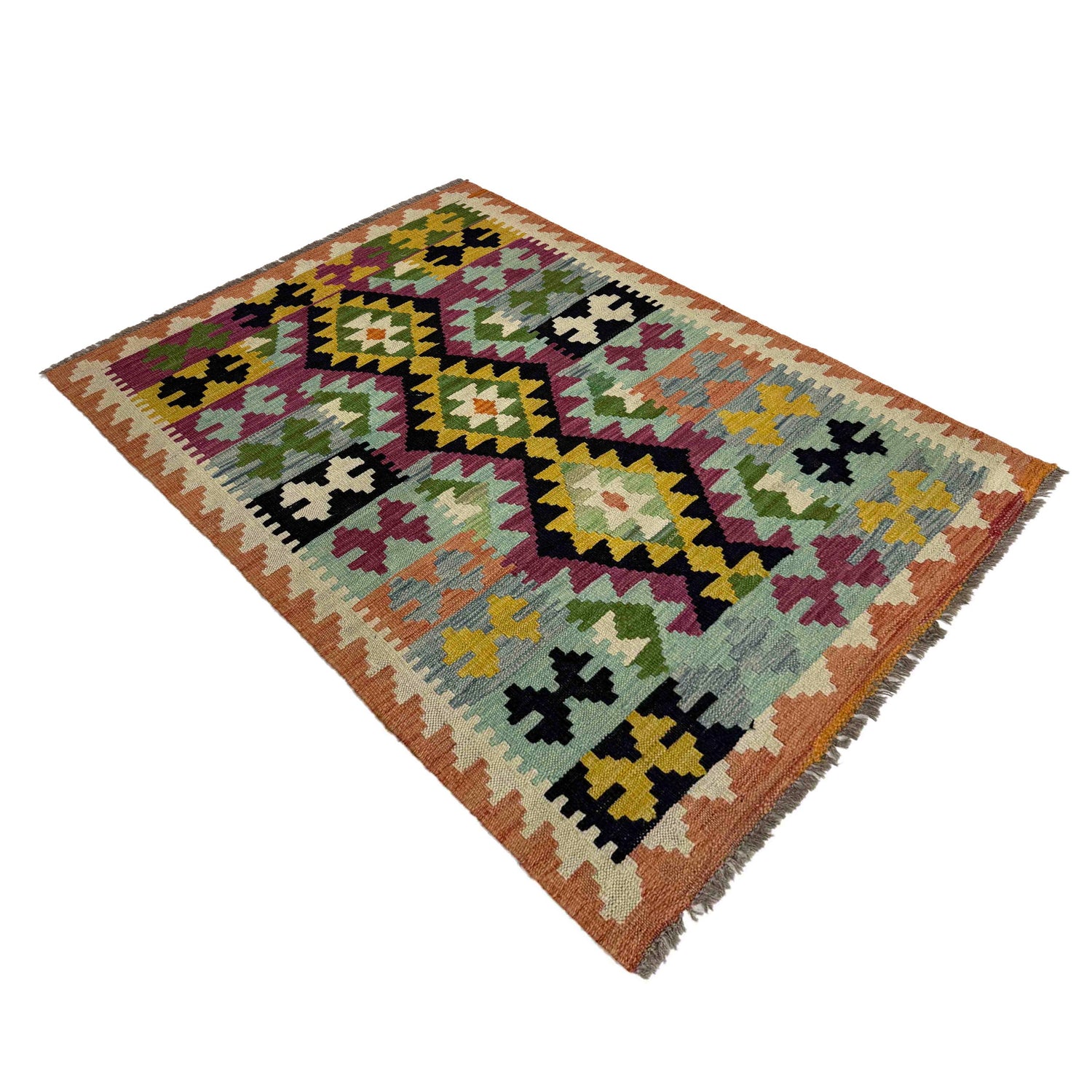 Handmade Multi Kilim Geometric 3x5 ft