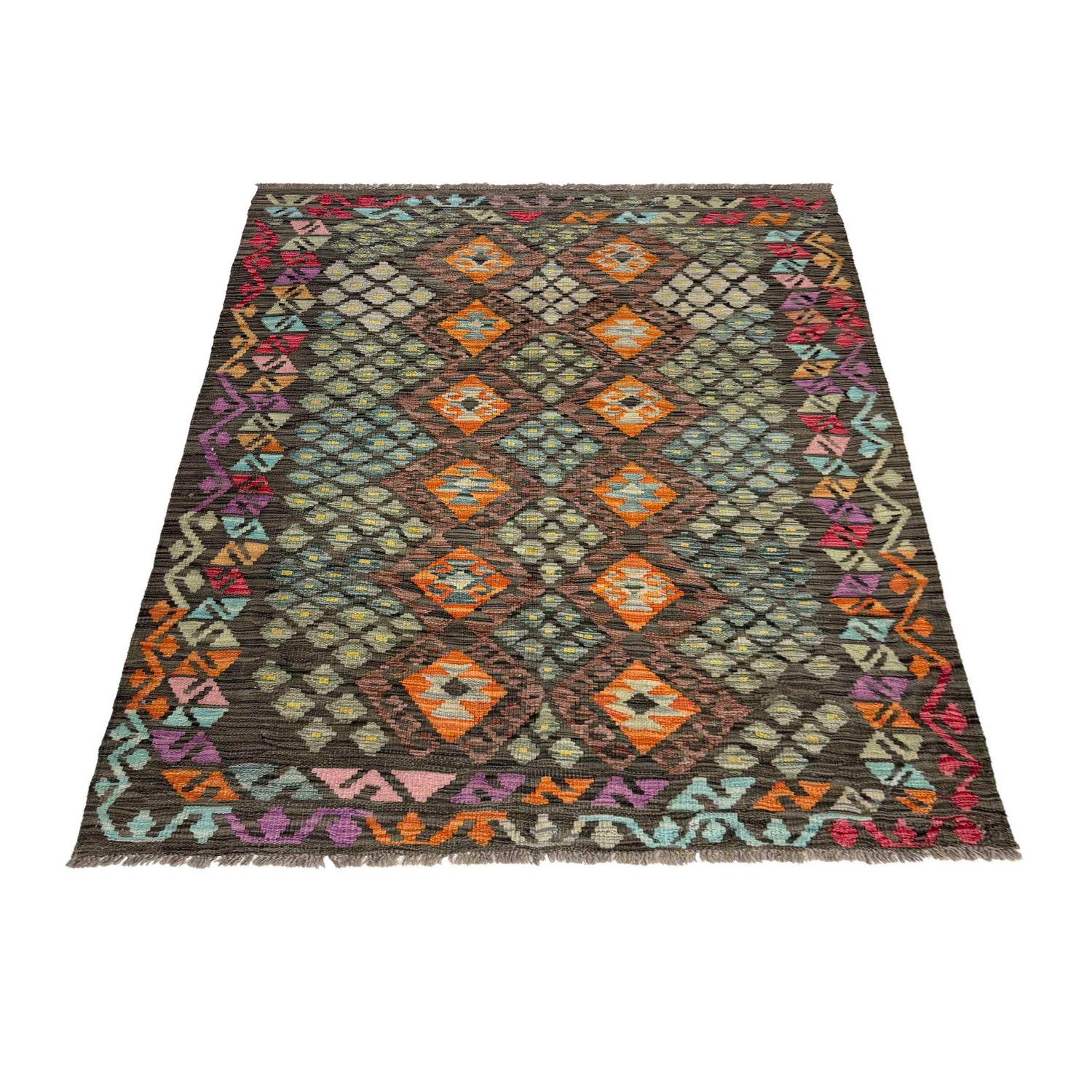 Handmade Multi Kilim Geometric 4x6 ft