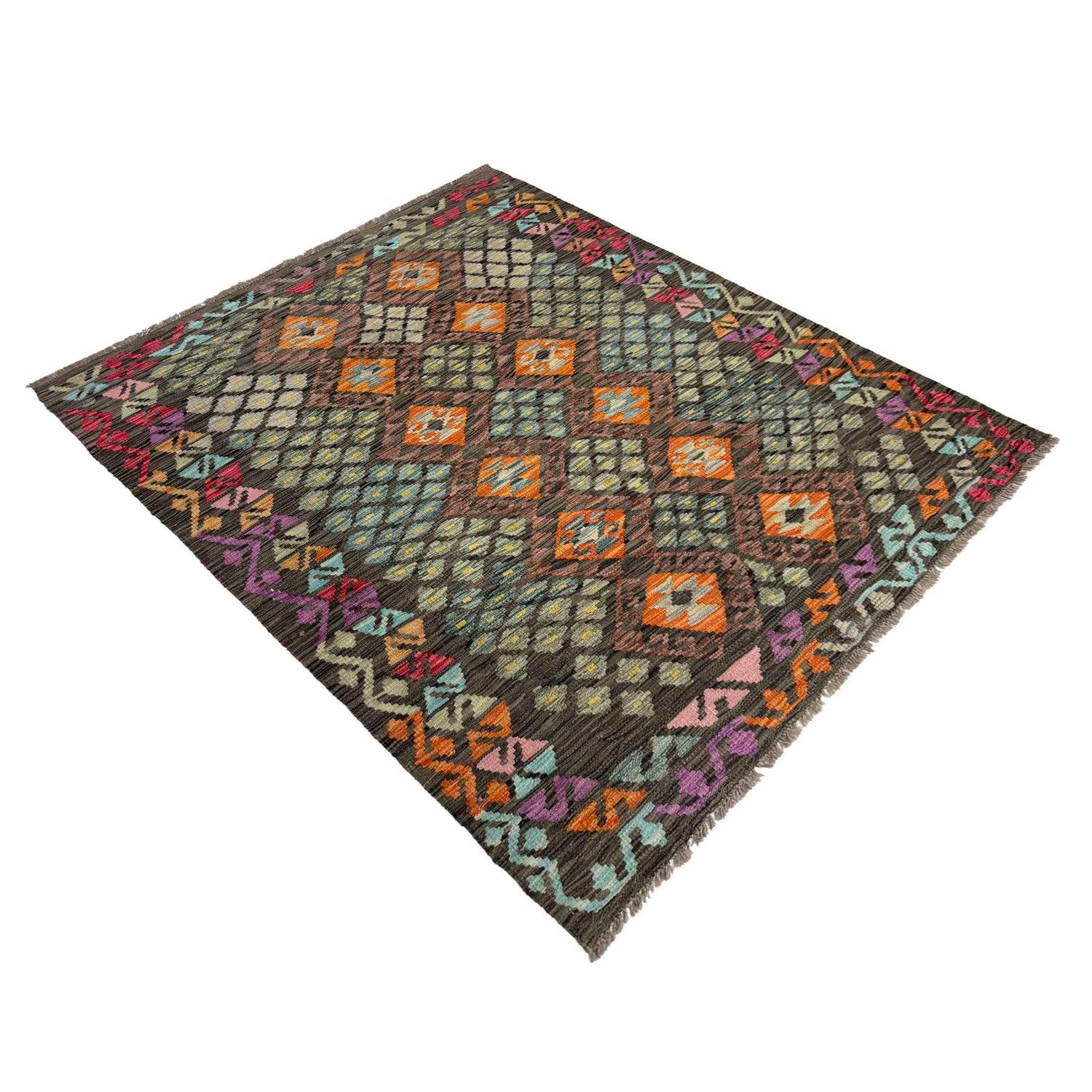 Handmade Multi Kilim Geometric 4x6 ft