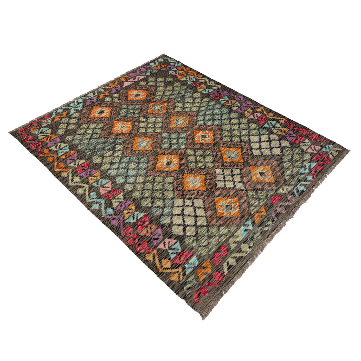 Handmade Multi Kilim Geometric 4x6 ft