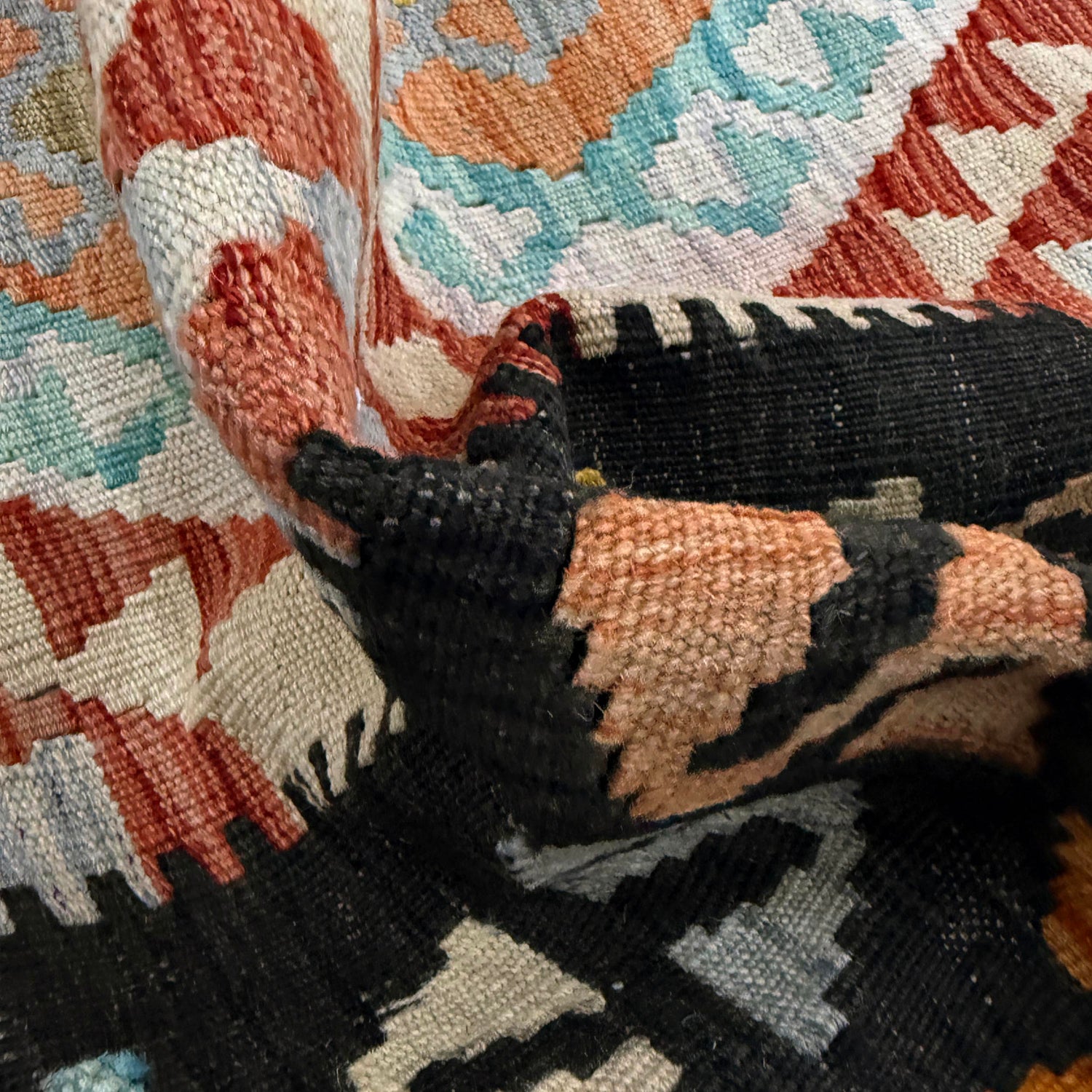 Handmade Multi Kilim Geometric 4x6 ft