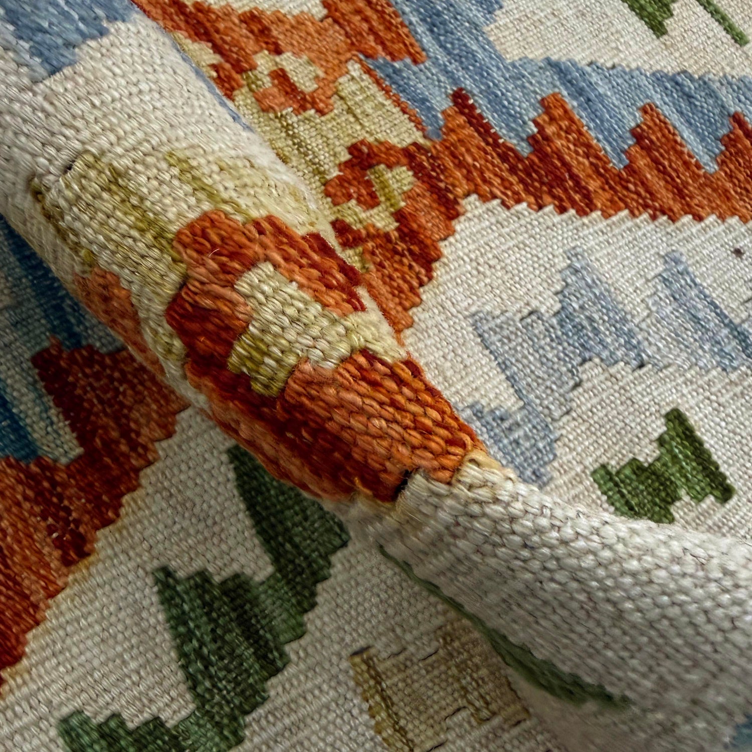 Handmade Multi Kilim Geometric 10' Runner