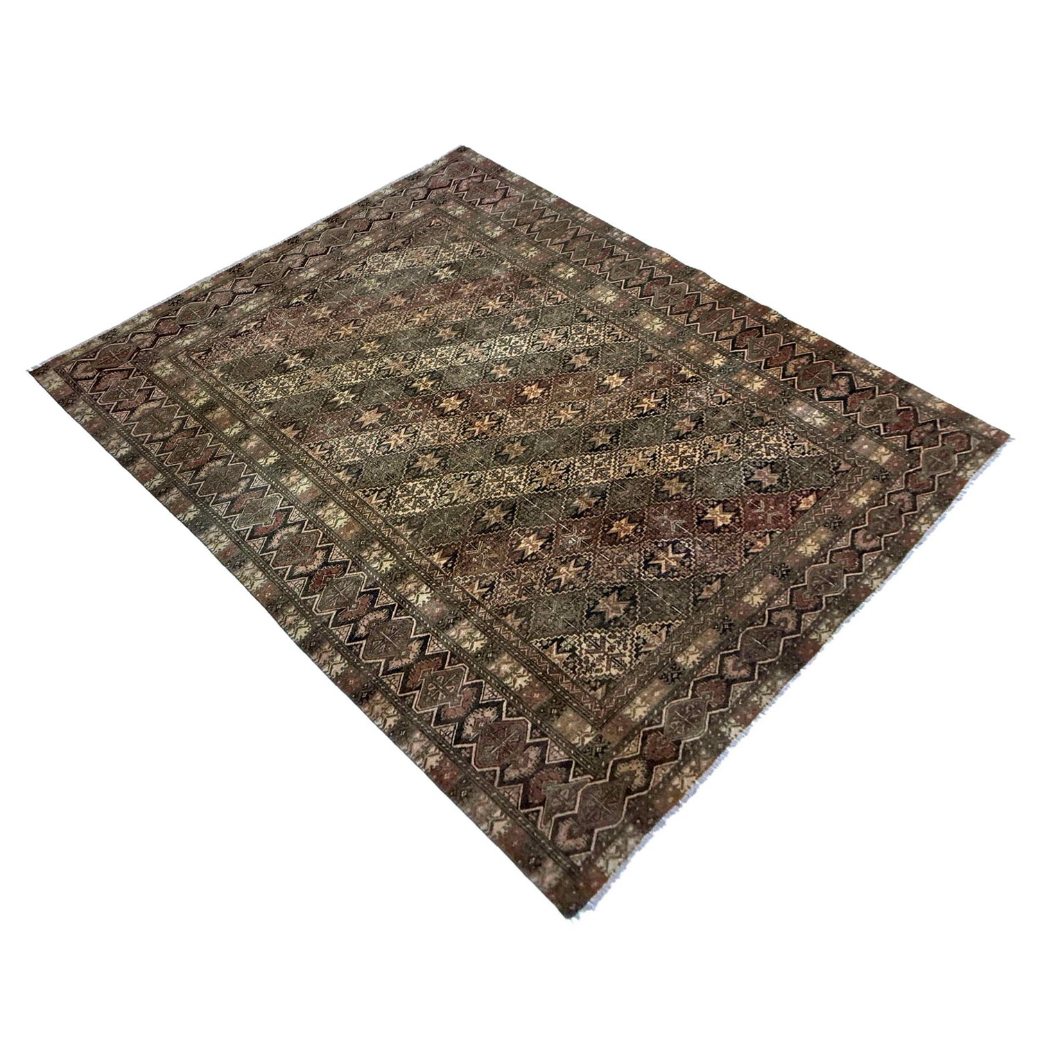 Kashan Area Rug Handmade Multi Medallion 9x12 ft