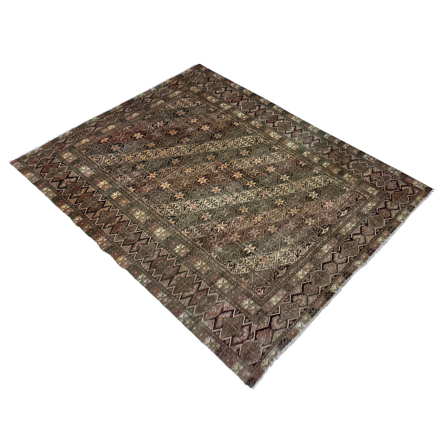 Kashan Area Rug Handmade Multi Medallion 9x12 ft