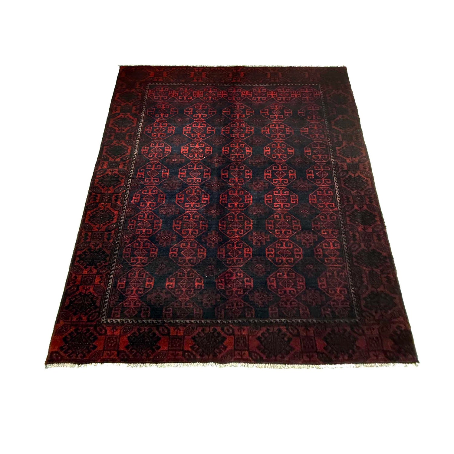Kashan Area Rug Handmade Multi Medallion 5x8 ft