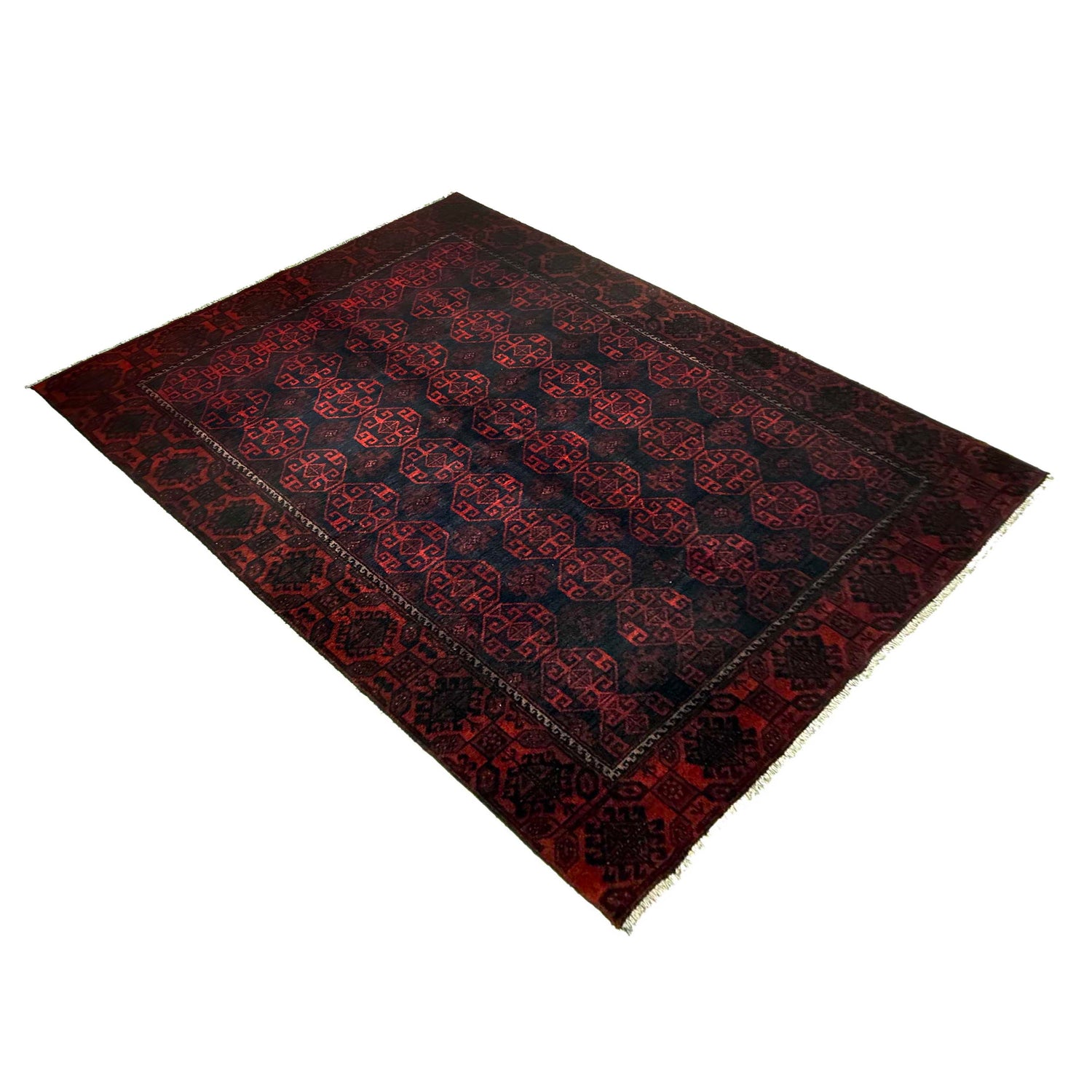 Kashan Area Rug Handmade Multi Medallion 5x8 ft