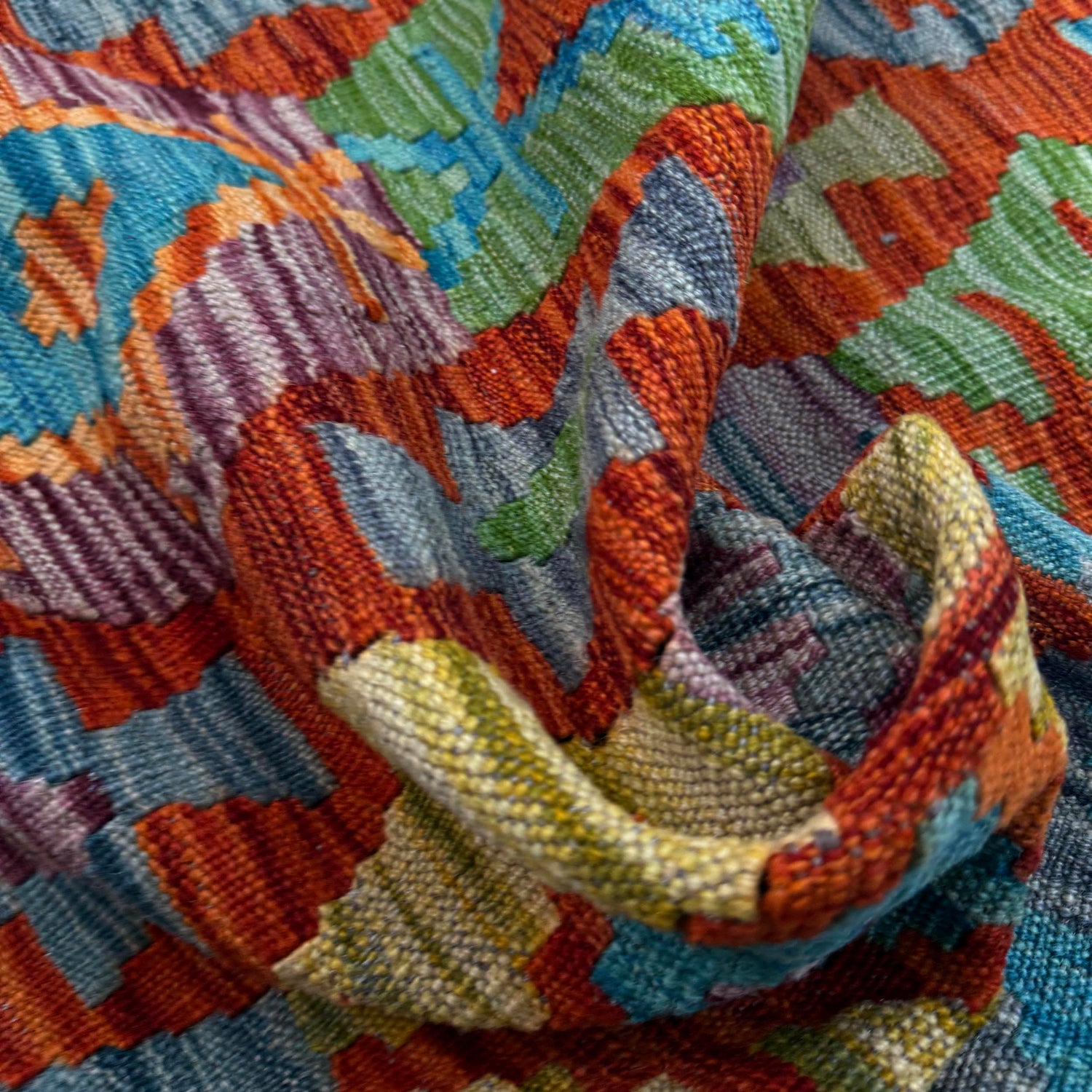 Handmade Multi Kilim Geometric 5x8 ft