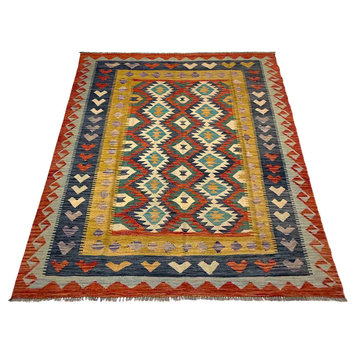 Handmade Multi Kilim Geometric 5x8 ft