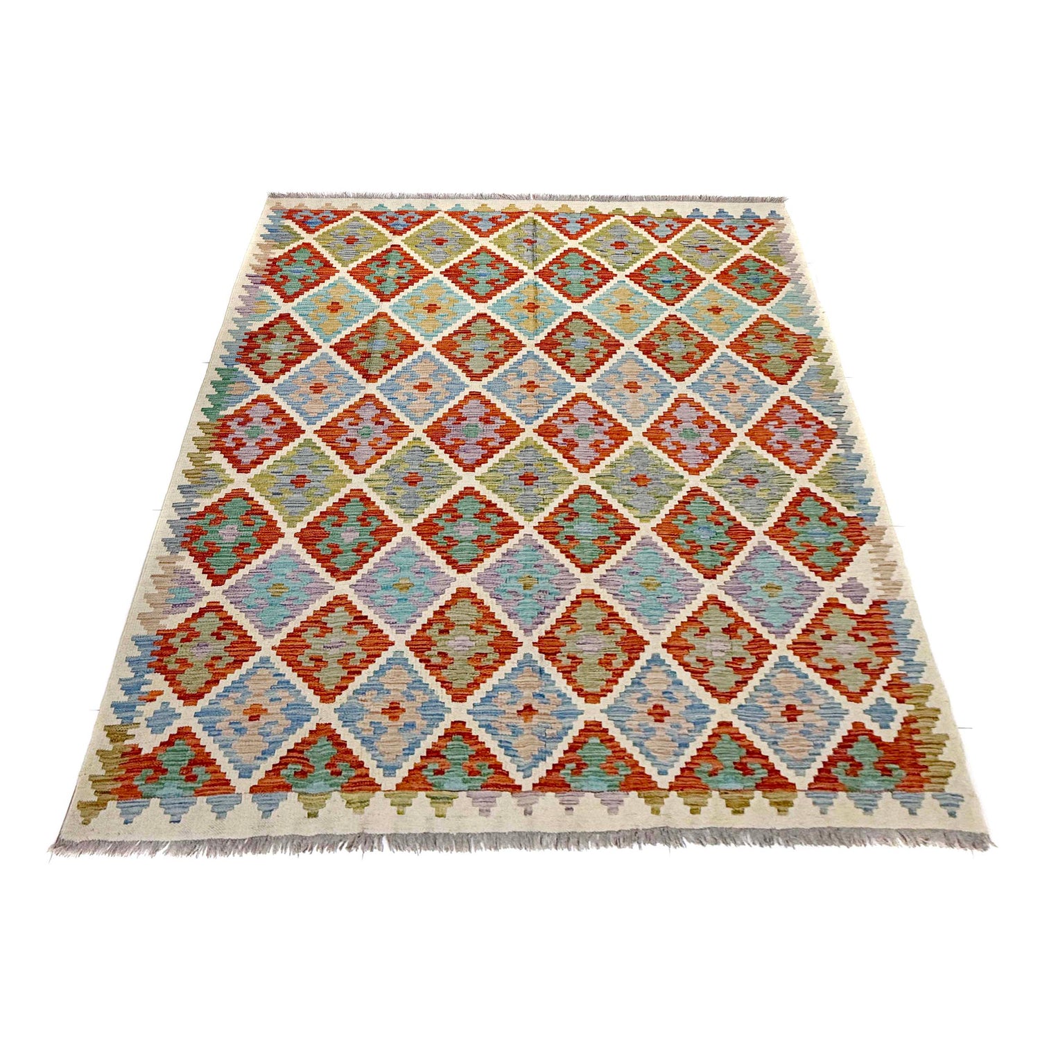 Handmade Multi Kilim Geometric 5x8 ft