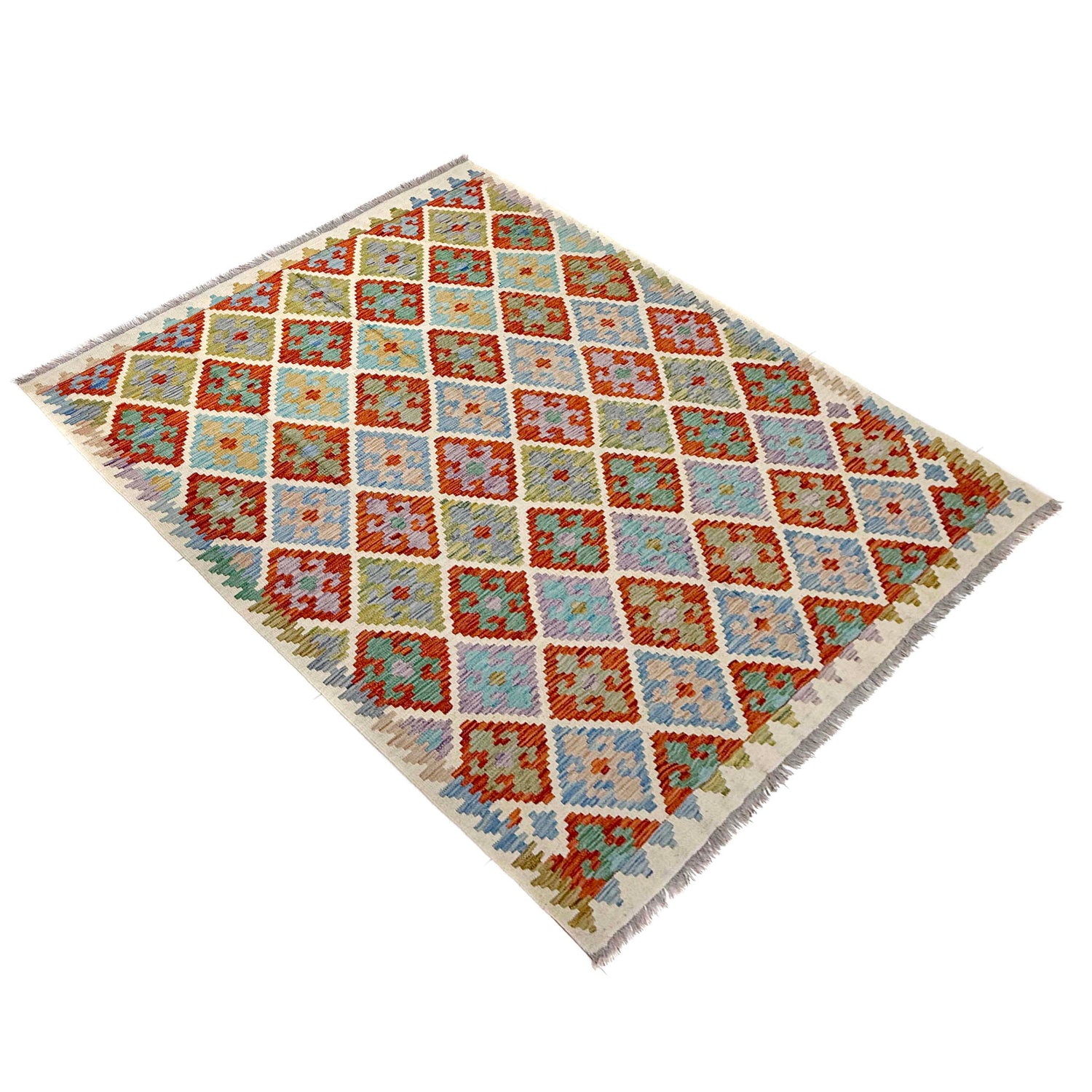 Handmade Multi Kilim Geometric 5x8 ft