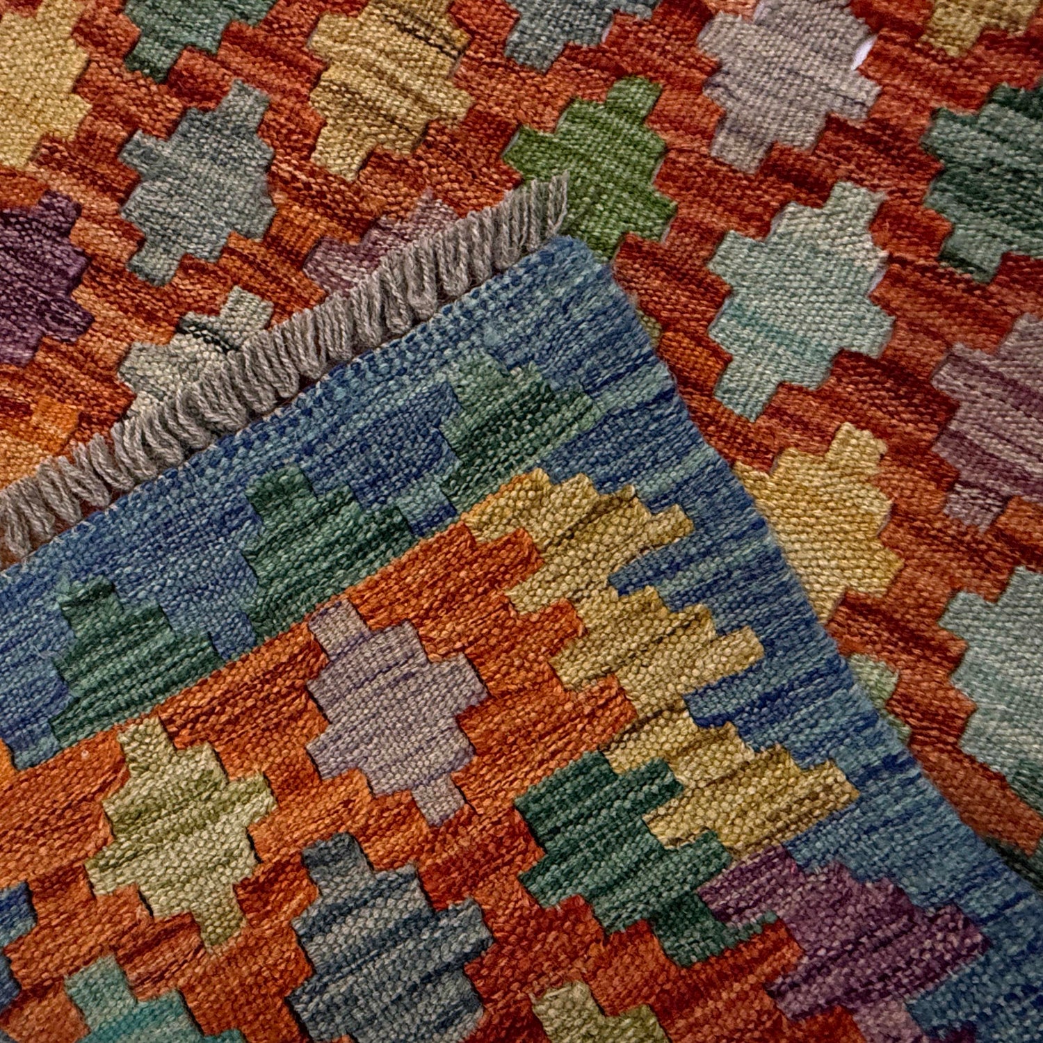 Handmade Multi Kilim Geometric 5x8 ft