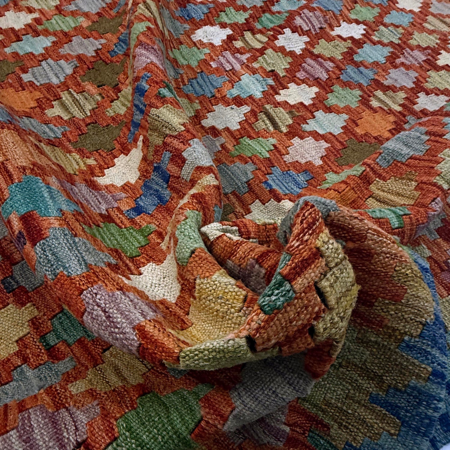 Handmade Multi Kilim Geometric 5x8 ft