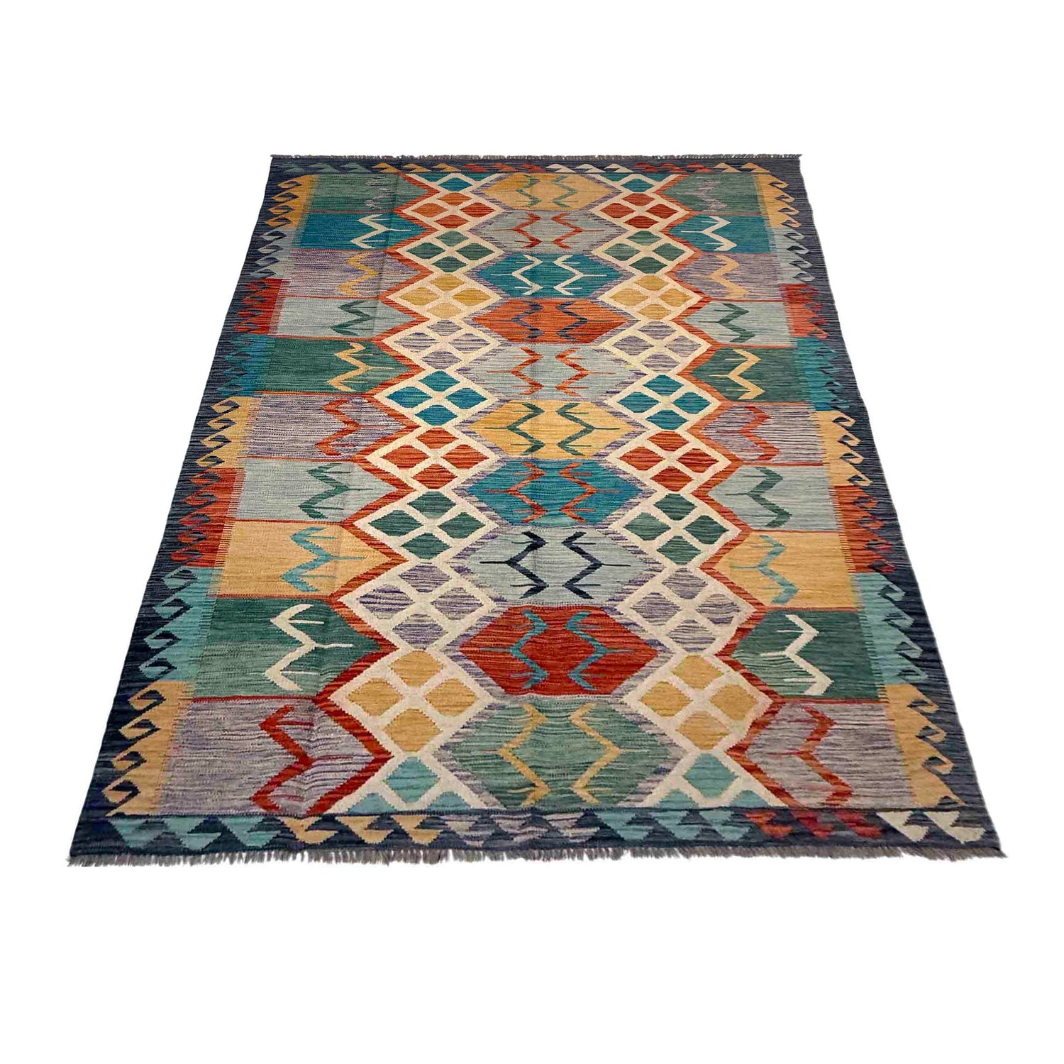 Handmade Multi Kilim Geometric 5x8 ft