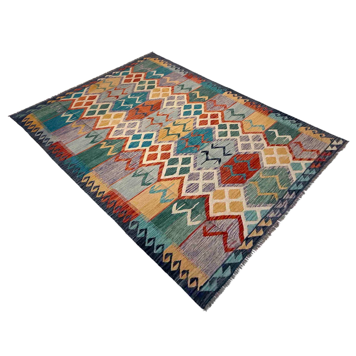 Handmade Multi Kilim Geometric 5x8 ft