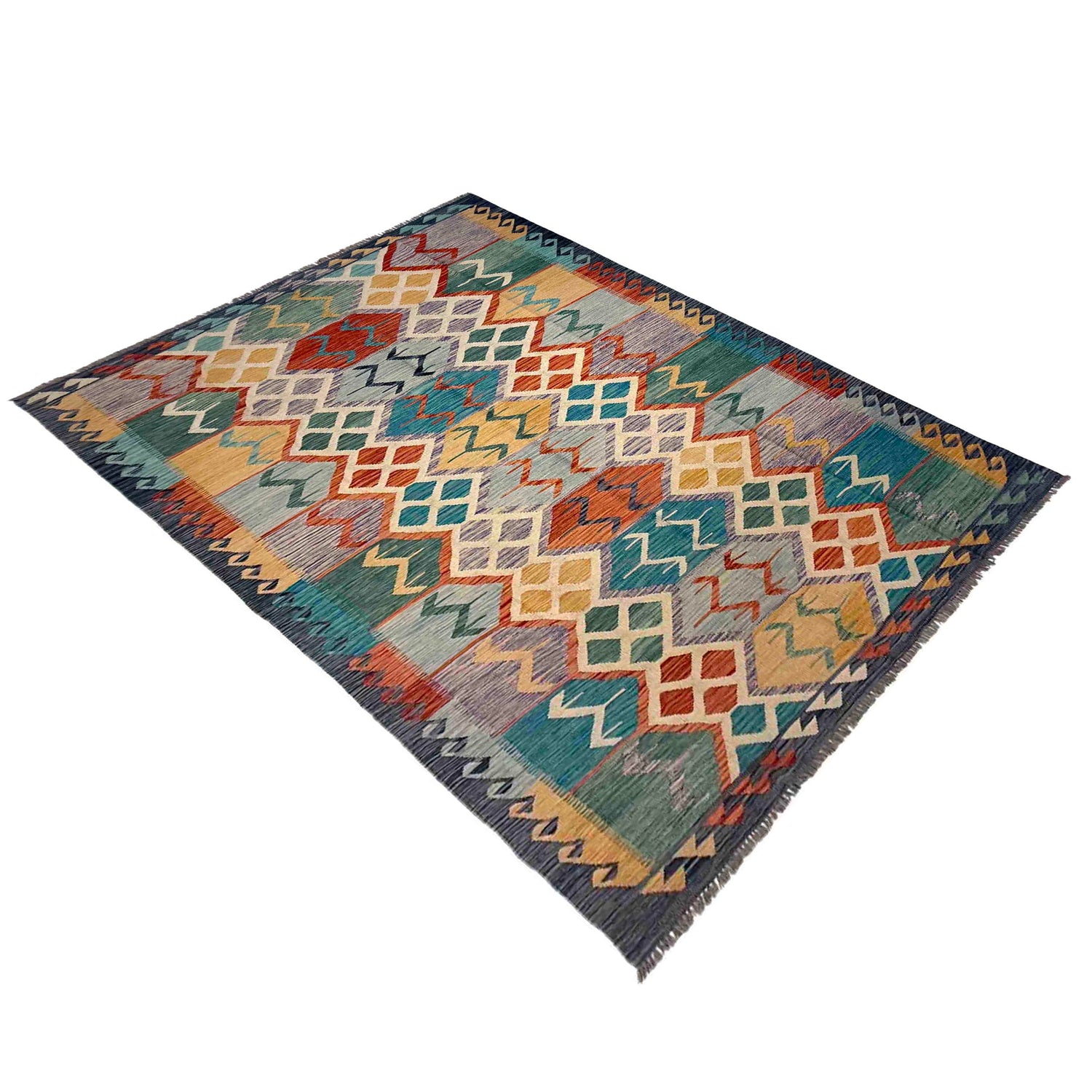Handmade Multi Kilim Geometric 5x8 ft