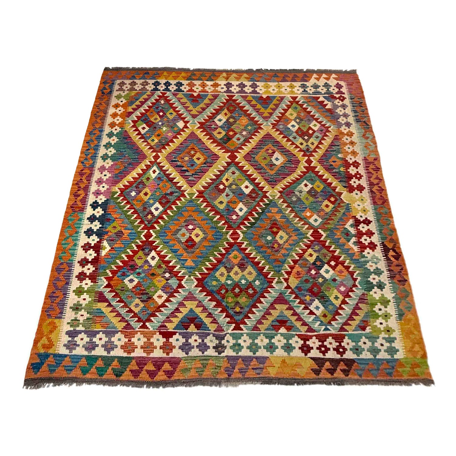 Handmade Multi Kilim Geometric 5x8 ft