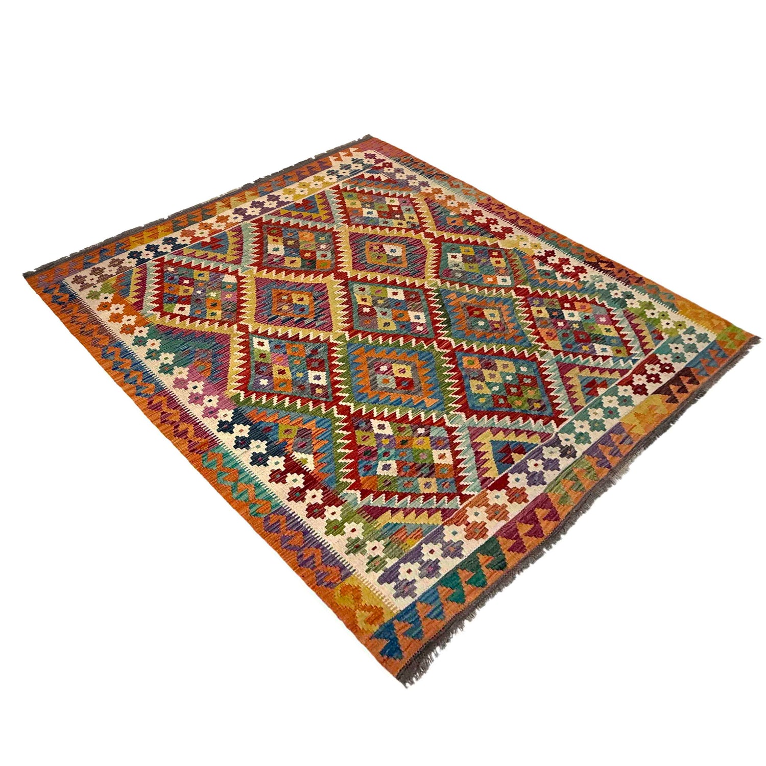 Handmade Multi Kilim Geometric 5x8 ft