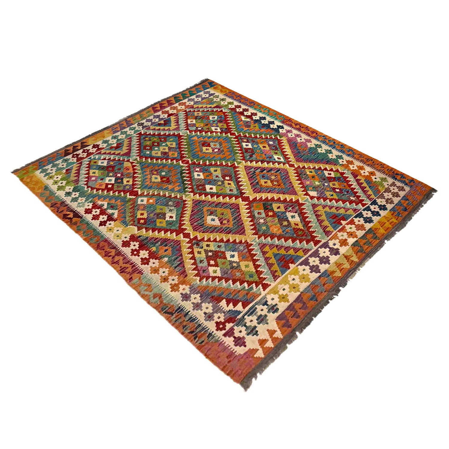 Handmade Multi Kilim Geometric 5x8 ft