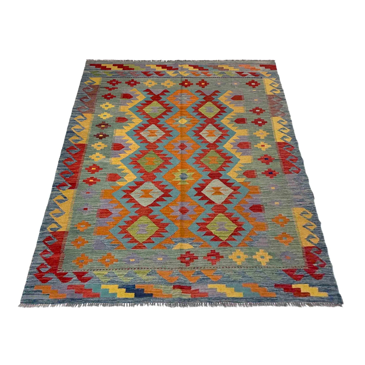 Handmade Multi Kilim Geometric 5x8 ft