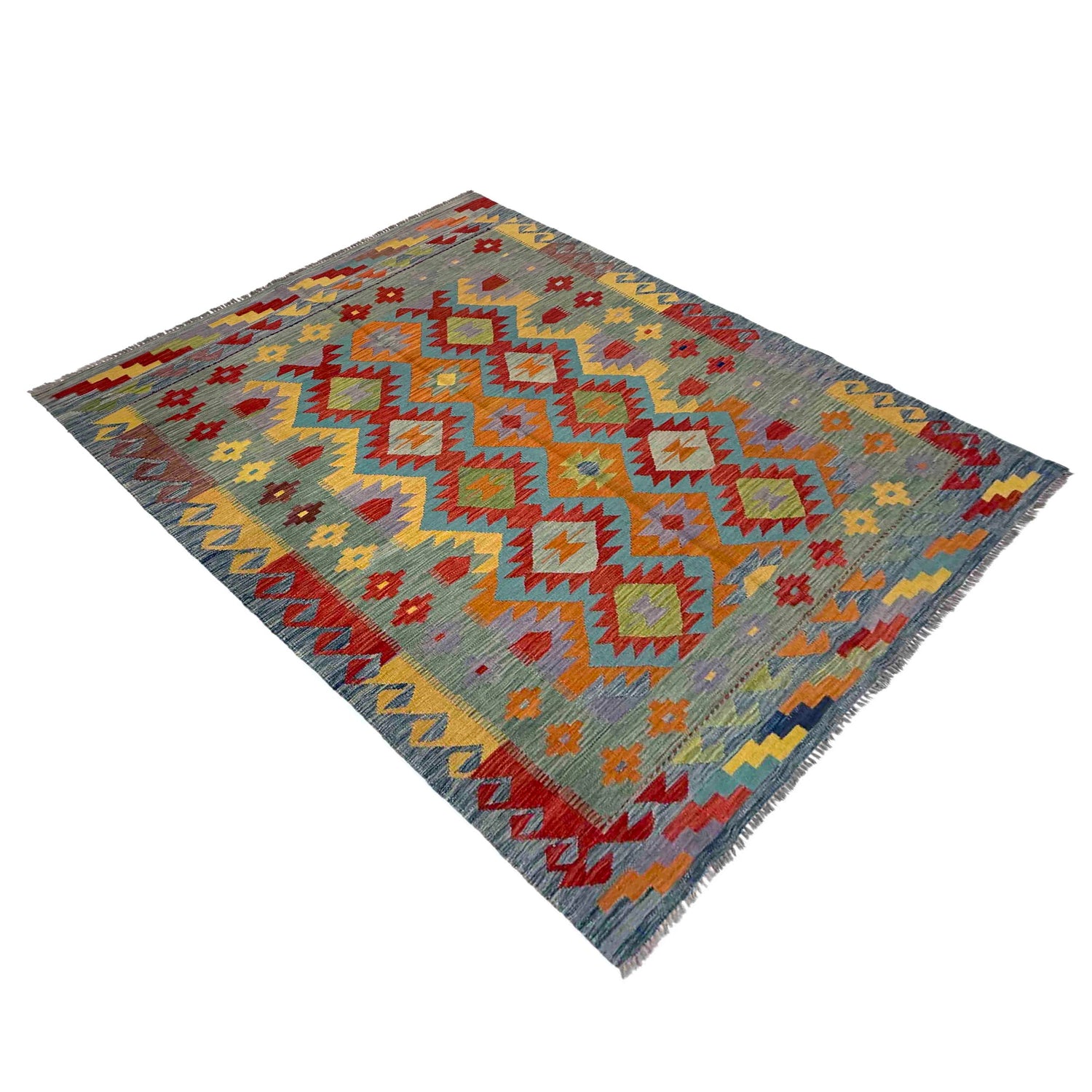 Handmade Multi Kilim Geometric 5x8 ft