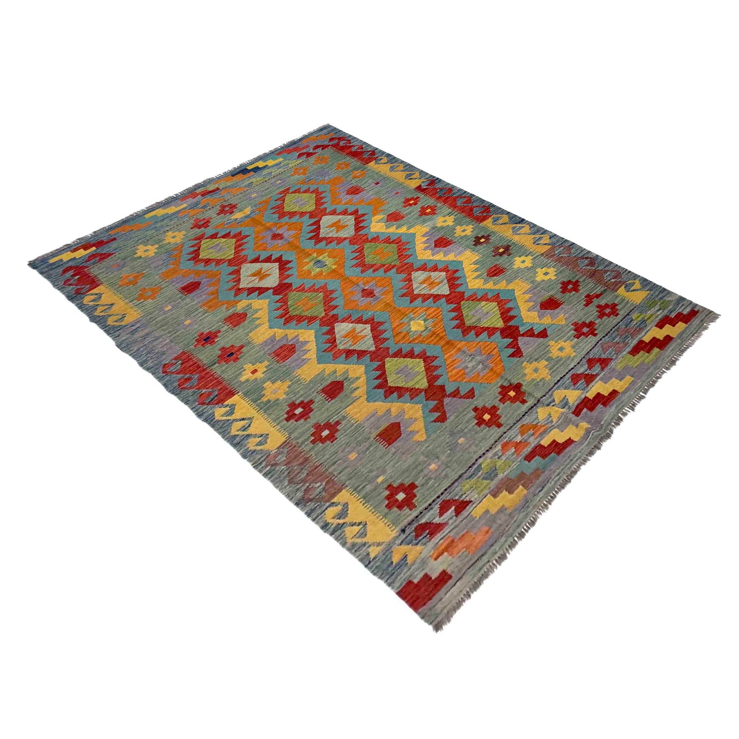 Handmade Multi Kilim Geometric 5x8 ft