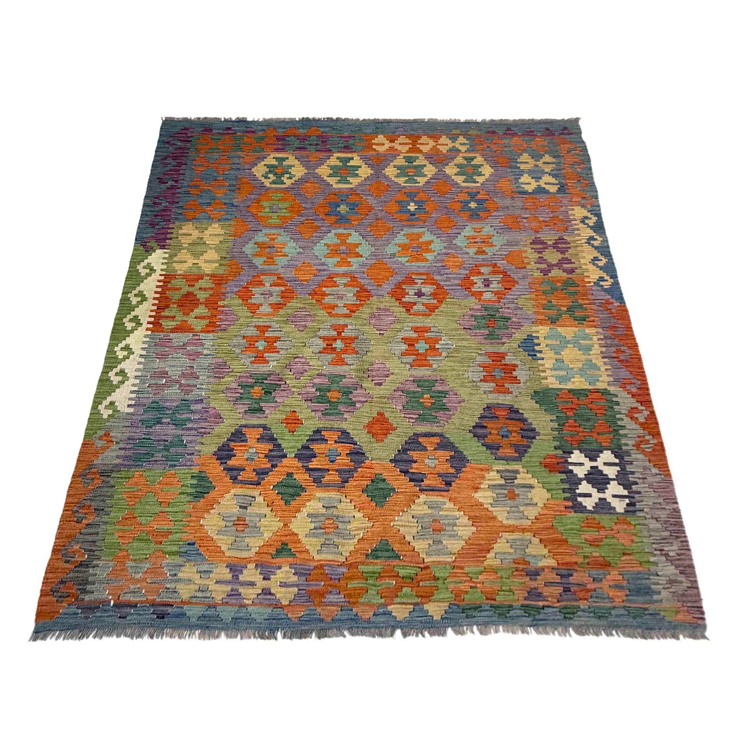 Handmade Multi Kilim Geometric 5x8 ft