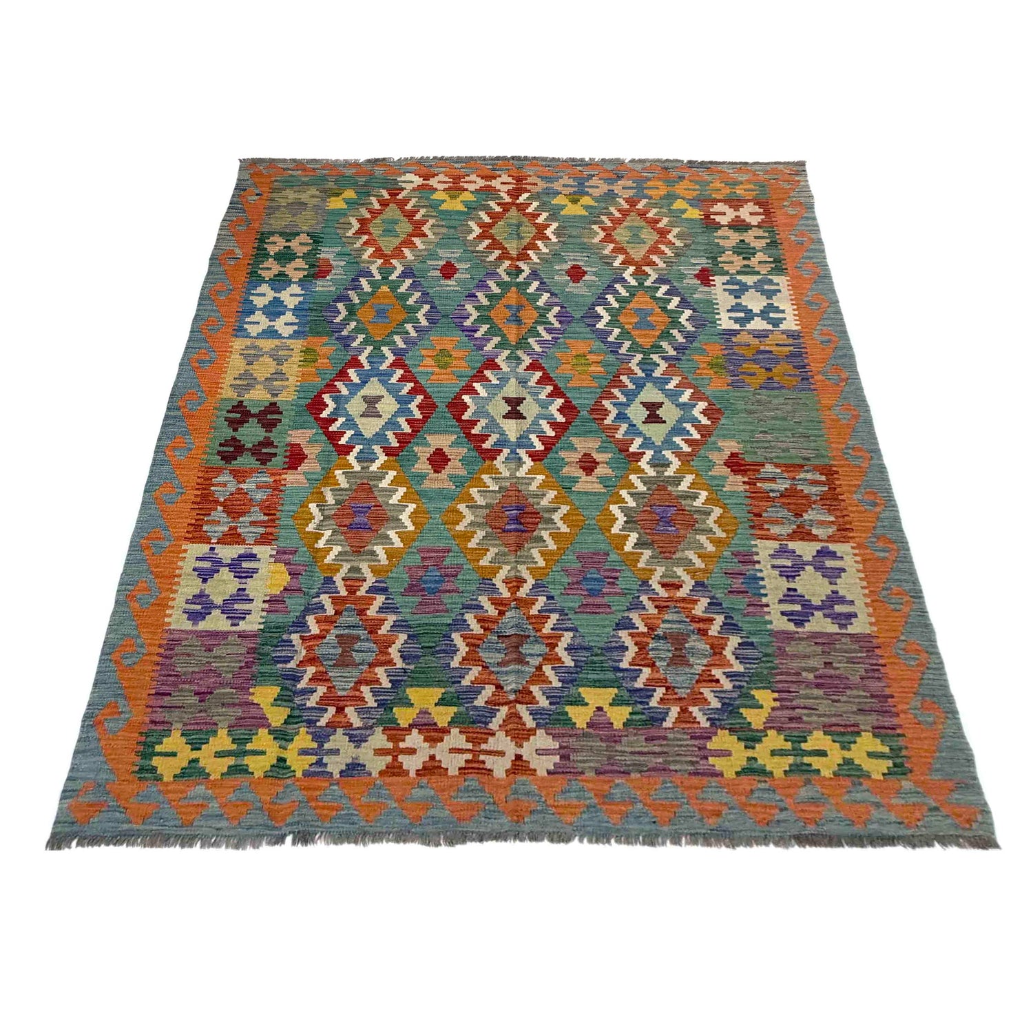 Handmade Multi Kilim Geometric 5x8 ft