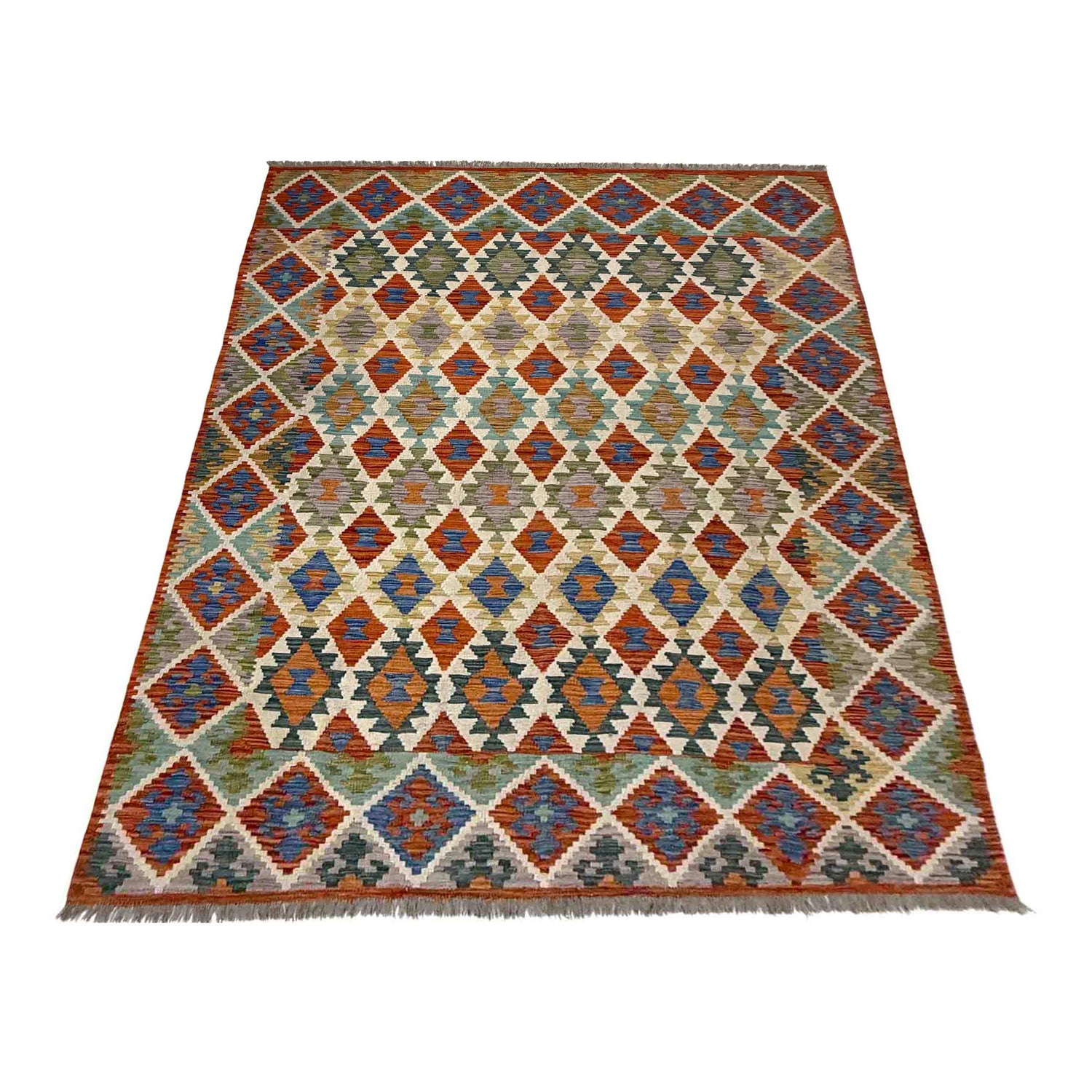 Handmade Multi Kilim Geometric 5x8 ft