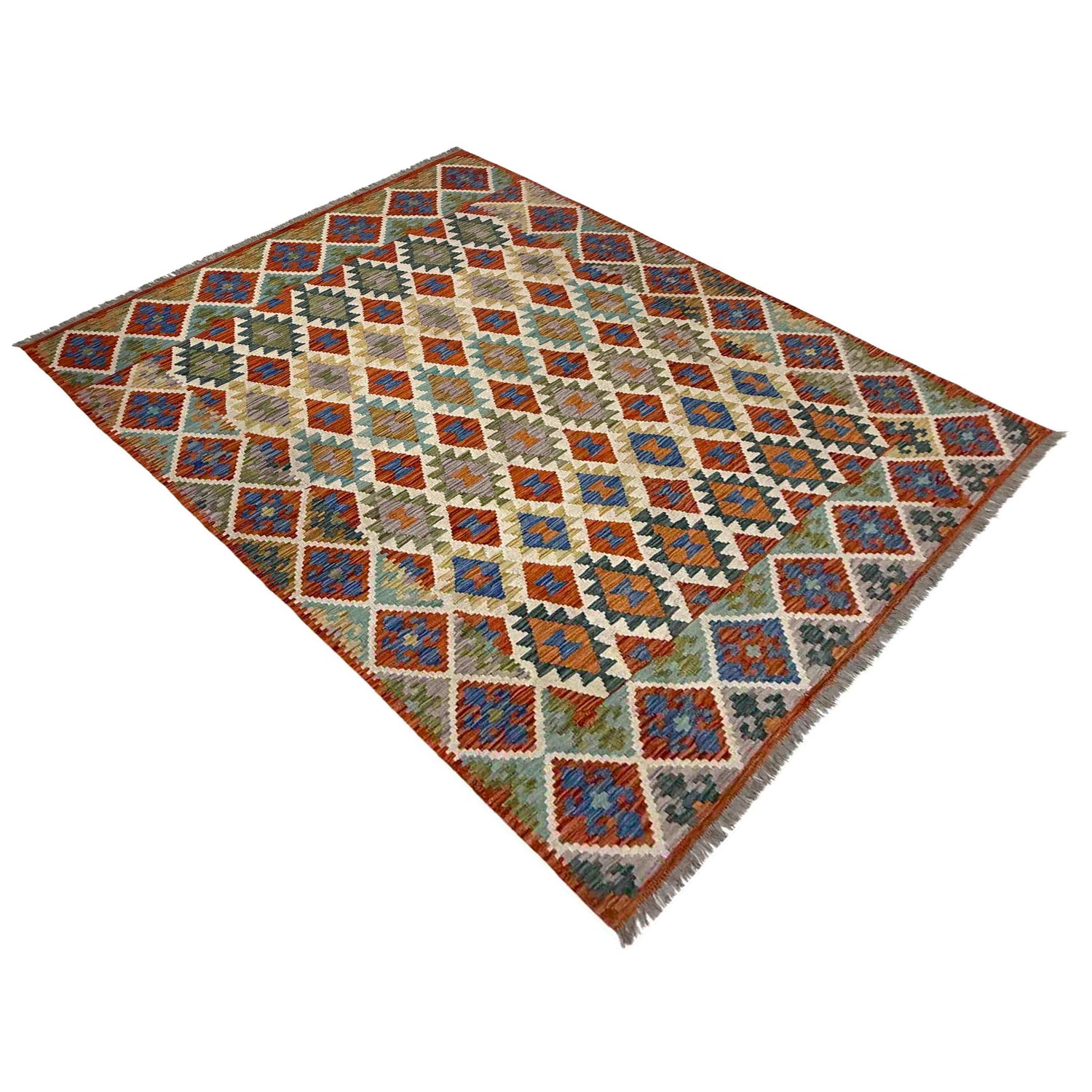 Handmade Multi Kilim Geometric 5x8 ft