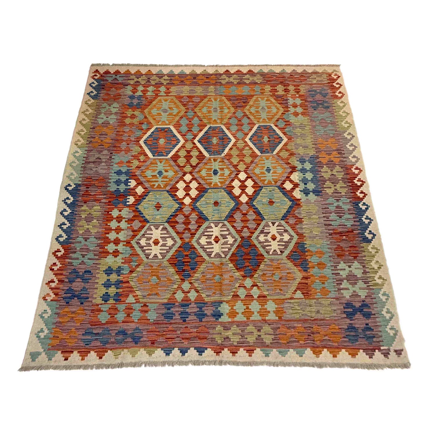 Handmade Multi Kilim Geometric 5x8 ft